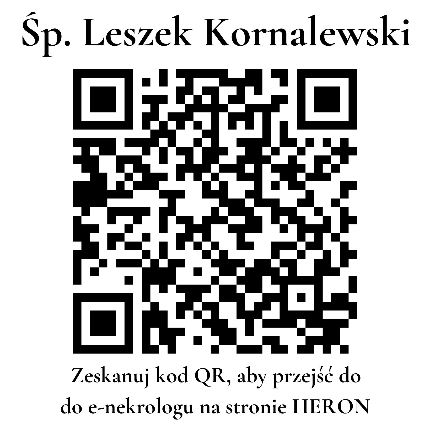 Kod QR do nekrologu Leszek Kornalewski