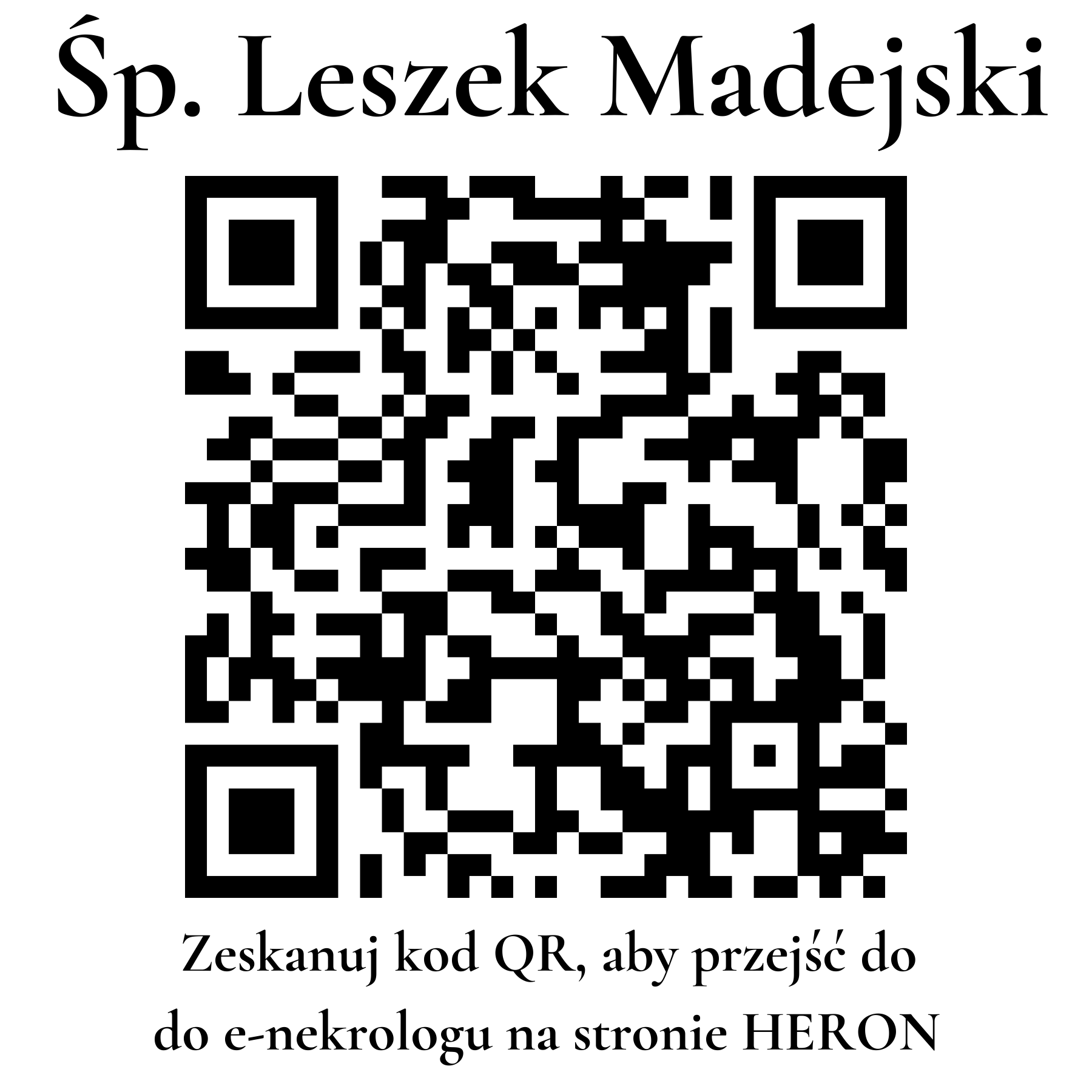 Kod QR do nekrologu Leszek Madejski