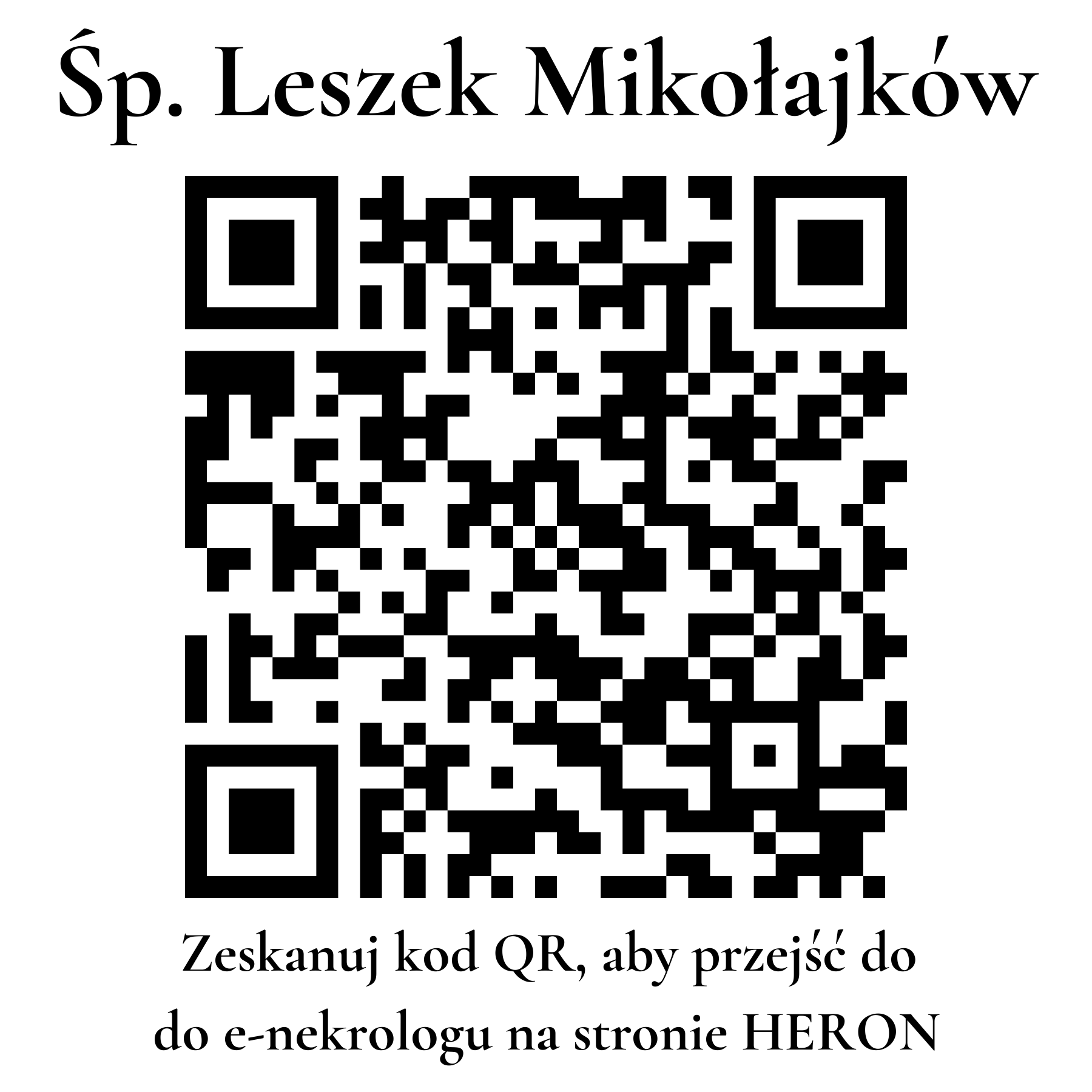 Kod QR do nekrologu Leszek Mikołajków