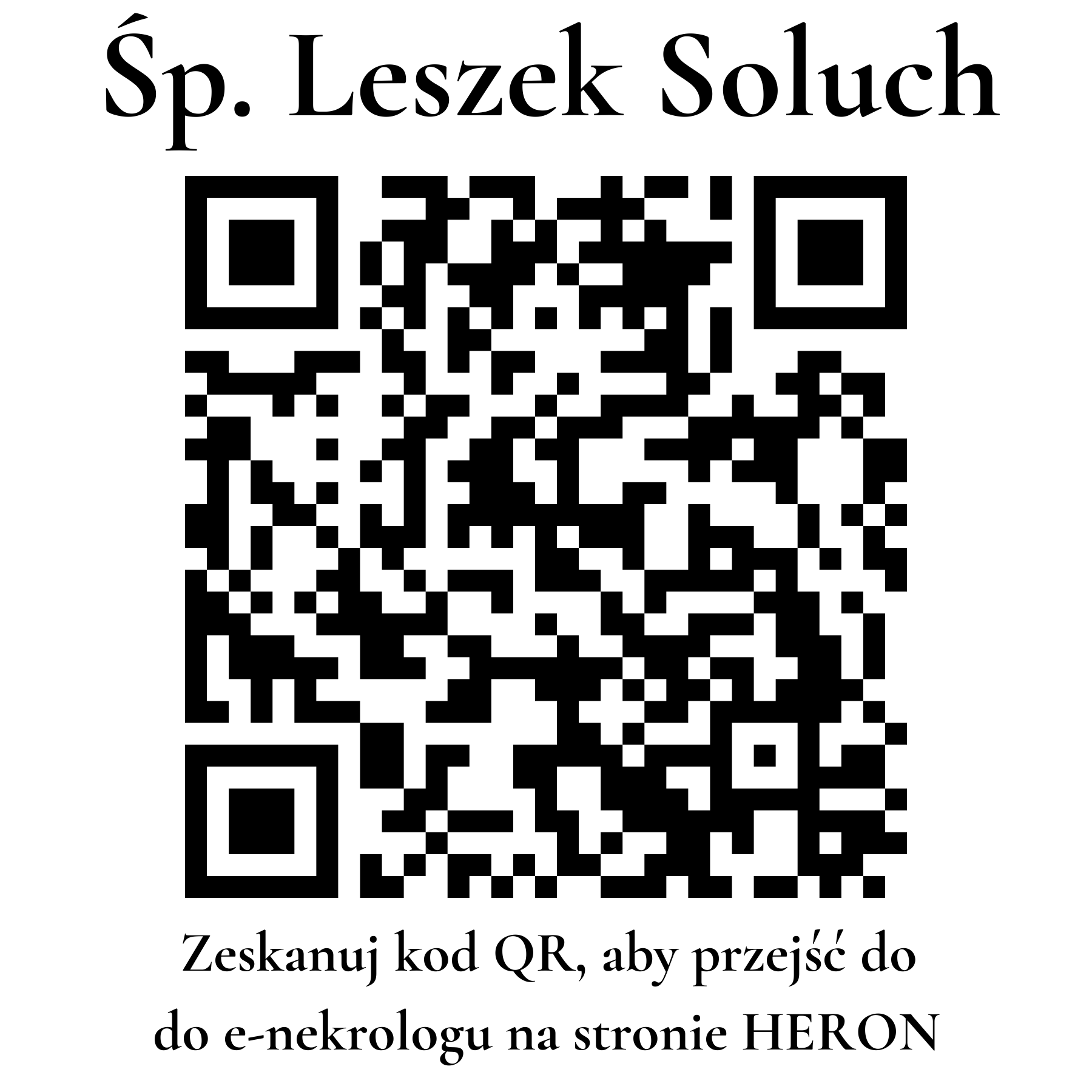 Kod QR do nekrologu Leszek Soluch
