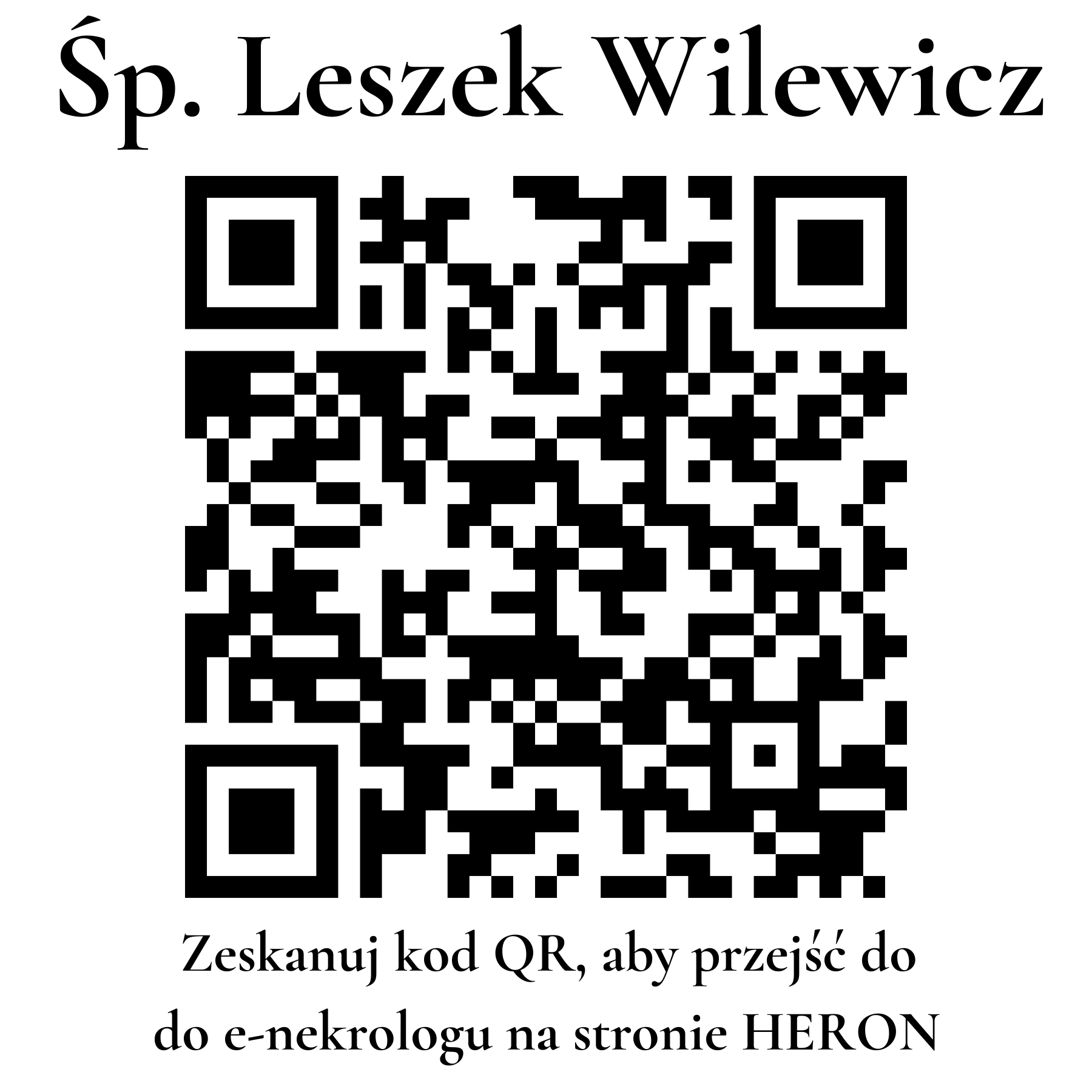 Kod QR do nekrologu Leszek Wilewicz Kod QR do nekrologu Leszek Wilewicz