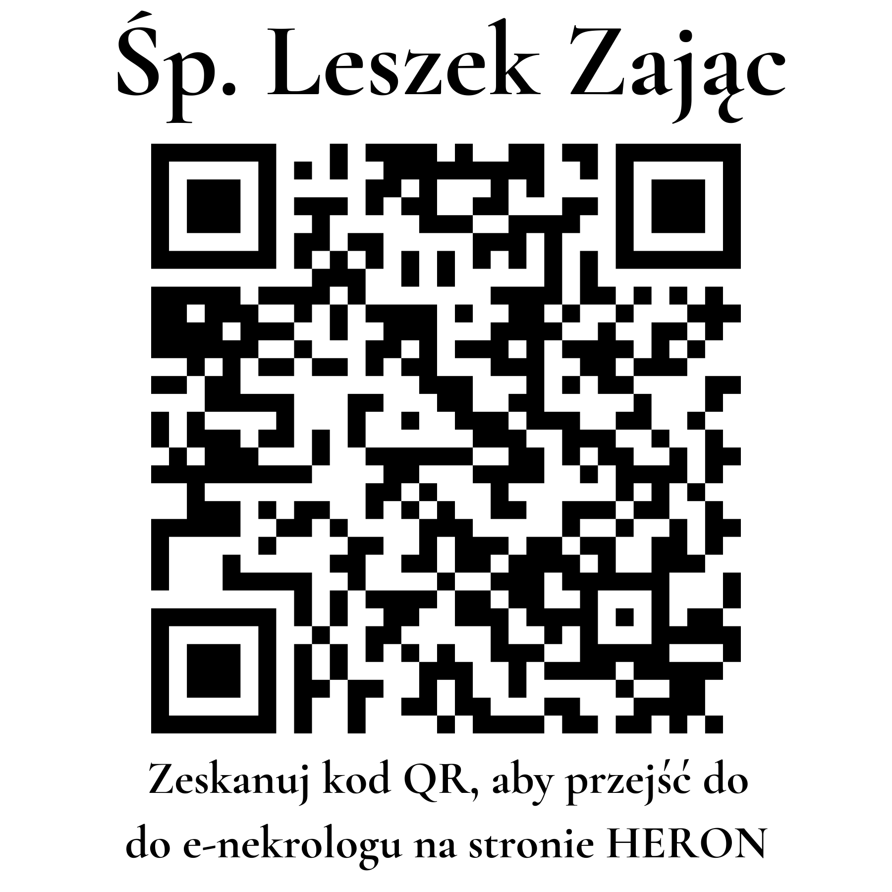 Kod QR do nekrologu Leszek Zając