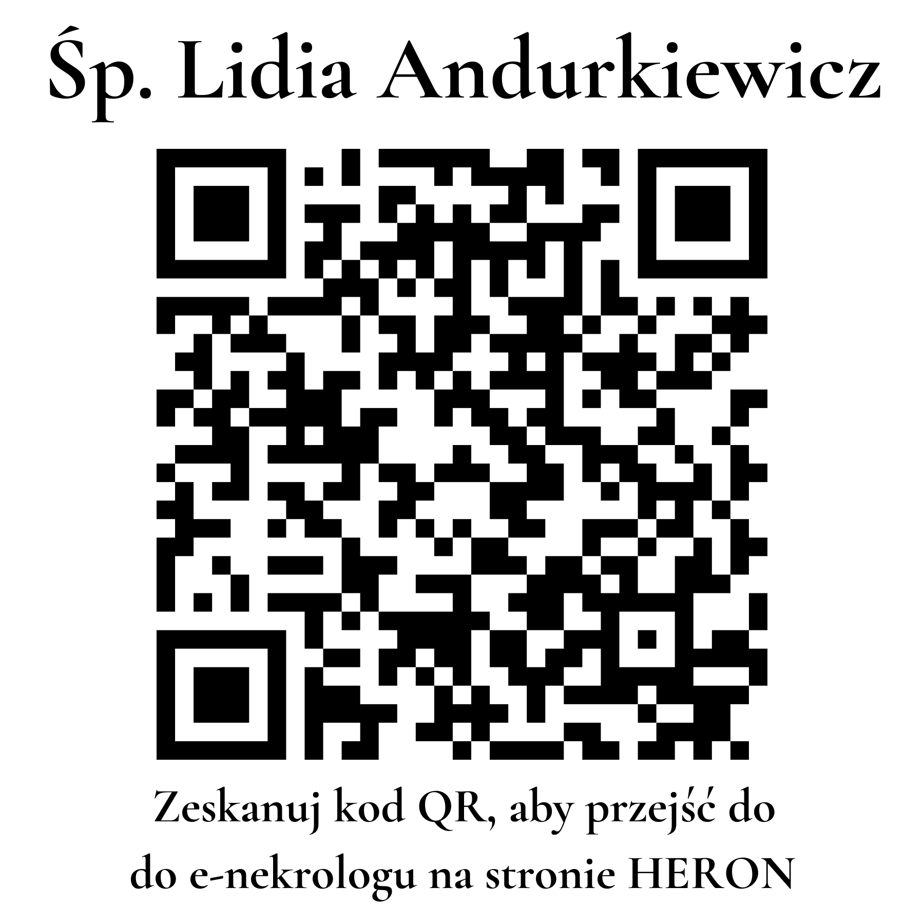 Kod QR do nekrologu Lidia Andurkiewicz
