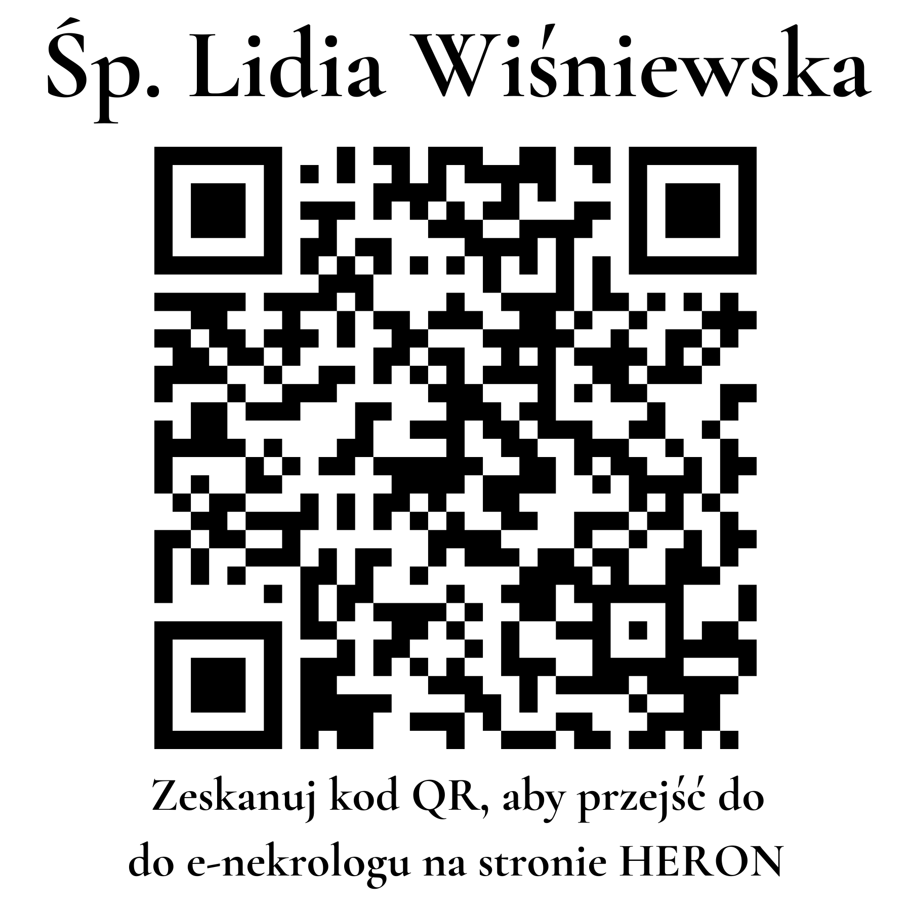 Kod QR do nekrologu Lidia Wiśniewska Kod QR do nekrologu Lidia Wiśniewska