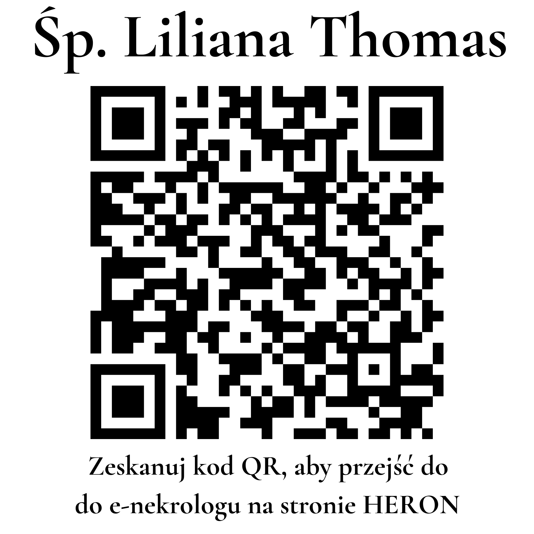 Kod QR do nekrologu Liliana Thomas