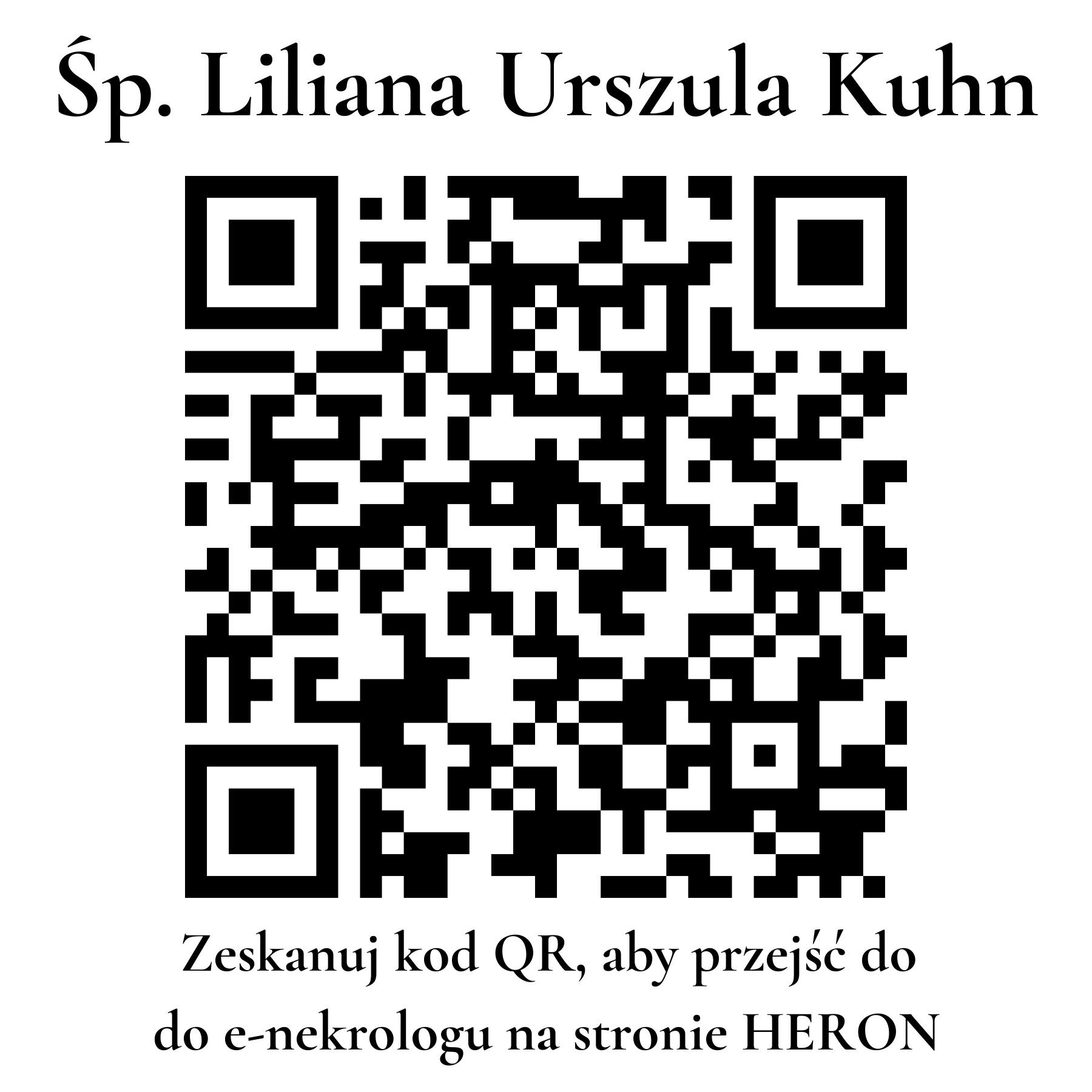 Kod QR do nekrologu Liliana Urszula Kuhn