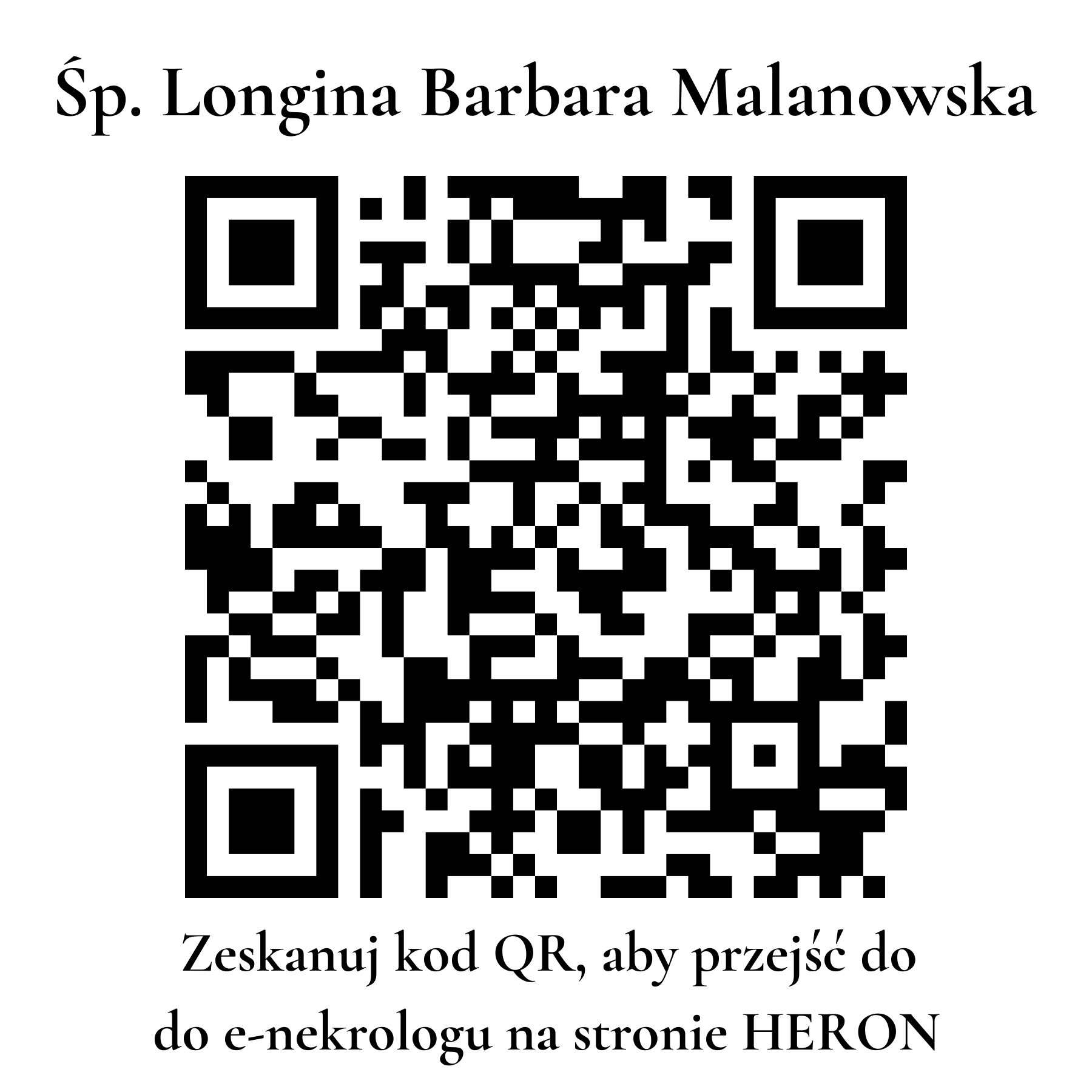 Kod QR do nekrologu Longina Barbara Malanowska