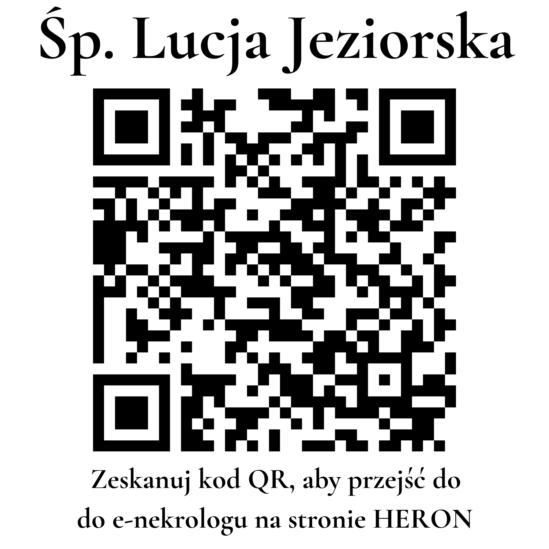 Kod QR do nekrologu Lucja Jeziorska Kod QR do nekrologu Lucja Jeziorska