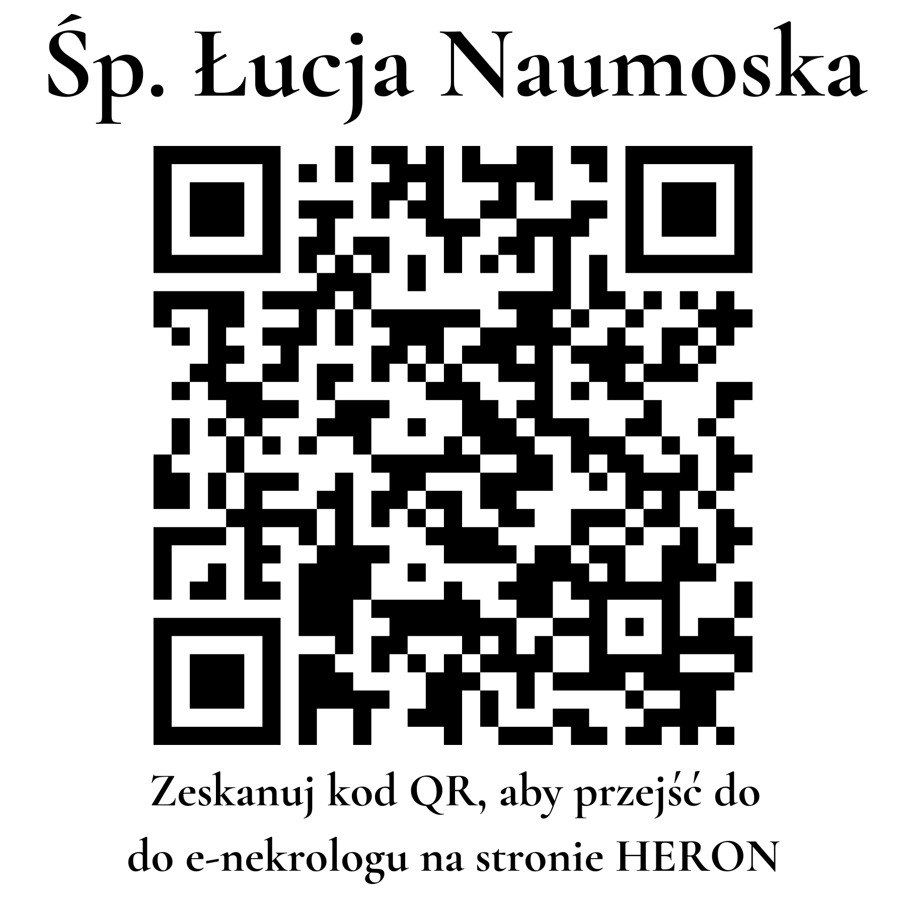 Kod QR do nekrologu Łucja Naumoska