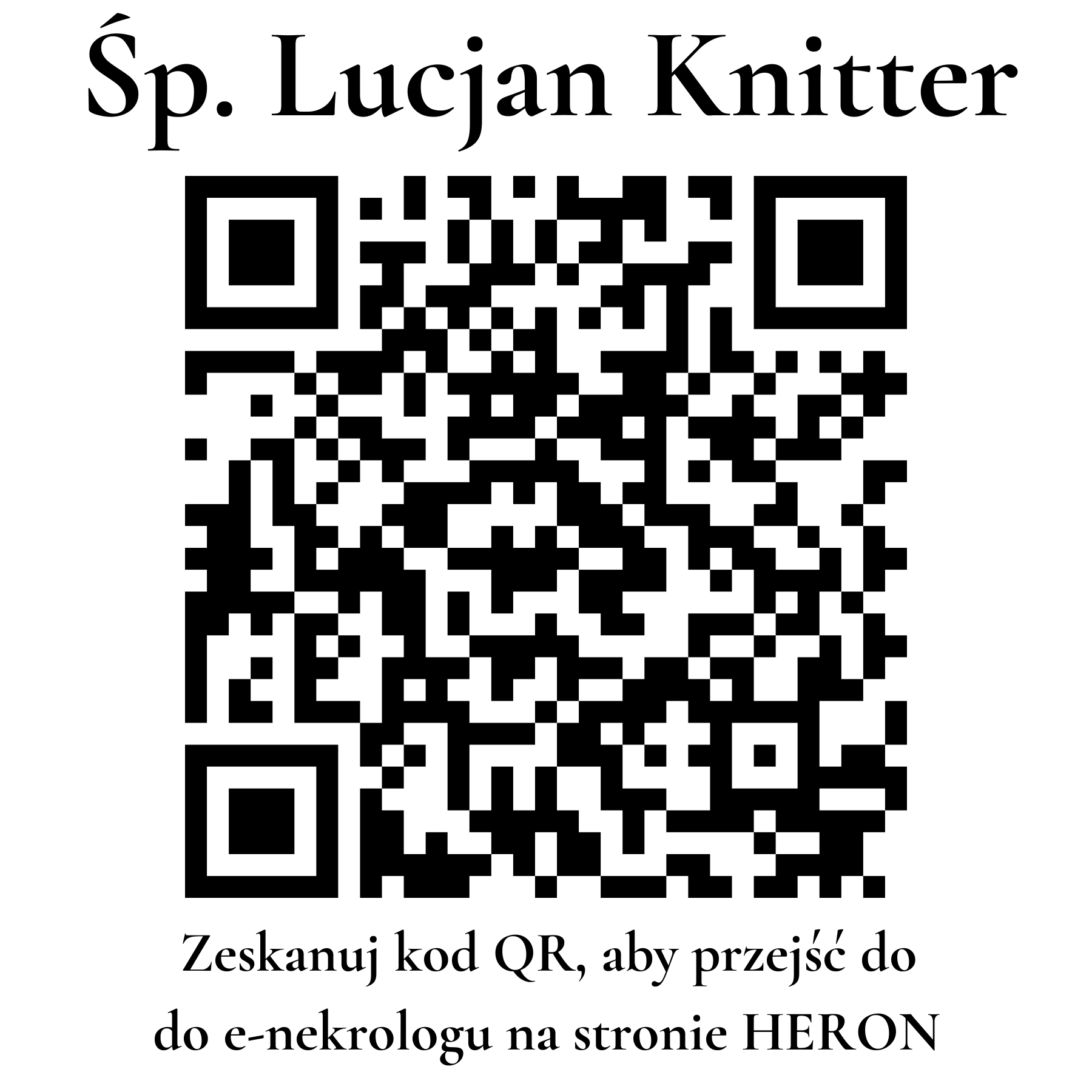 Kod QR do nekrologu Lucjan Knitter