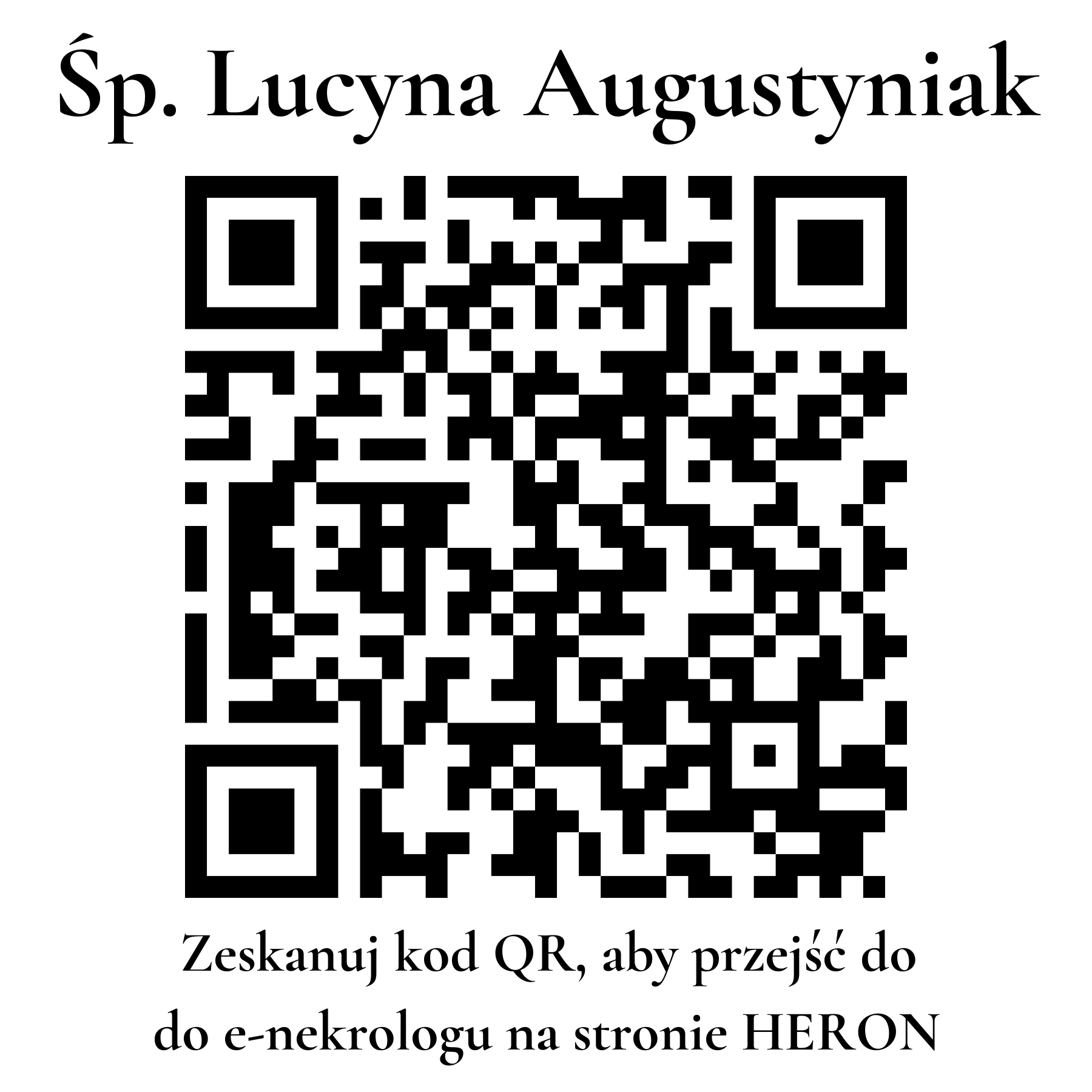 Kod QR do nekrologu Lucyna Augustyniak Kod QR do nekrologu Lucyna Augustyniak