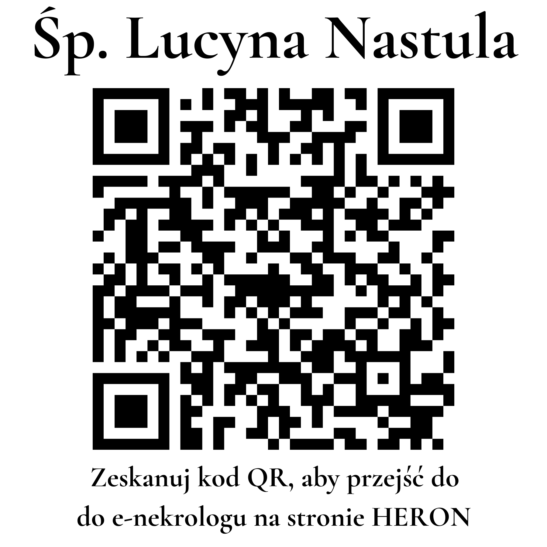 Kod QR do nekrologu Lucyna Nastula Kod QR do nekrologu Lucyna Nastula