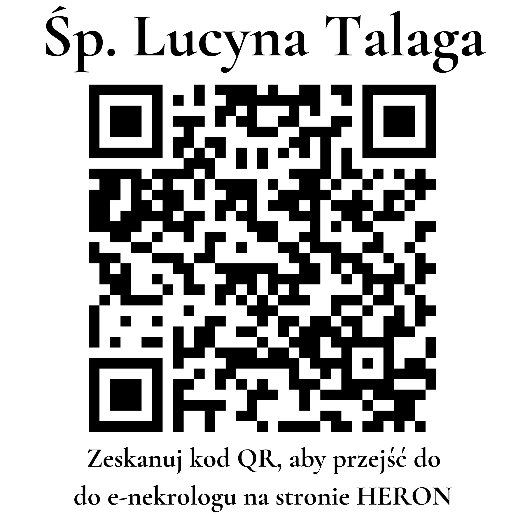 Kod QR do nekrologu Lucyna Talaga Kod QR do nekrologu Lucyna Talaga