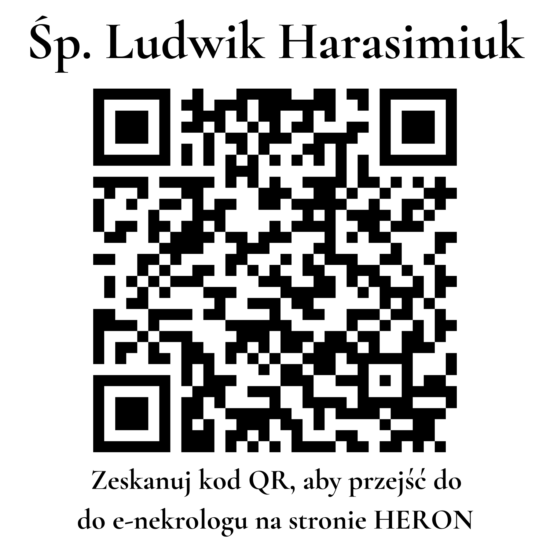 Kod QR do nekrologu Ludwik Harasimiuk