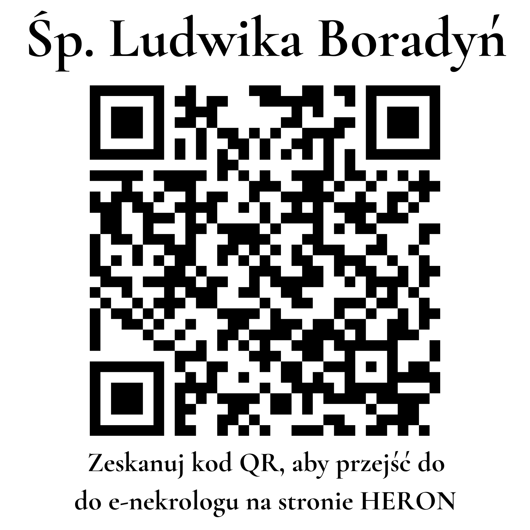 Kod QR do nekrologu Ludwika Boradyń
