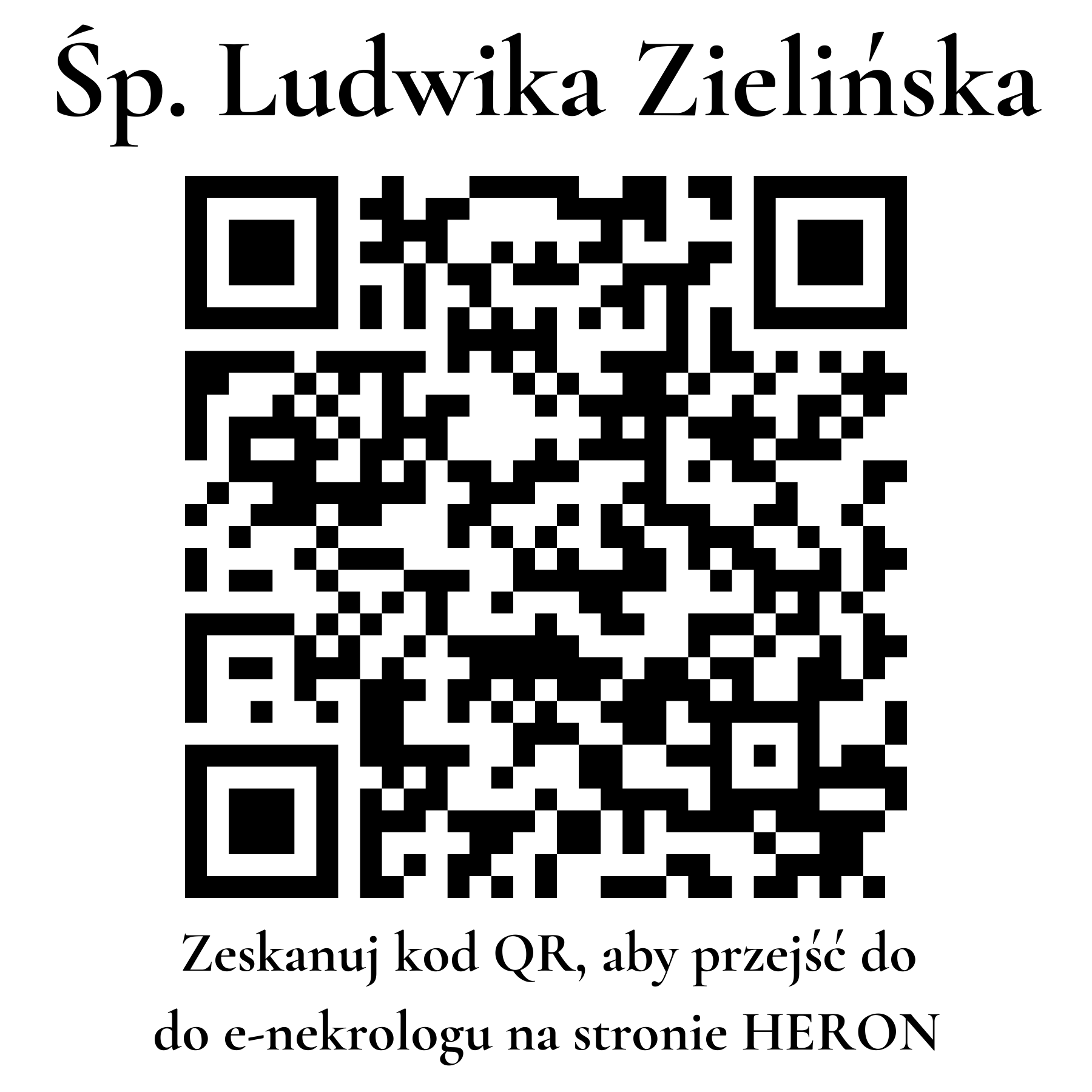 Kod QR do nekrologu Ludwika Zielińska