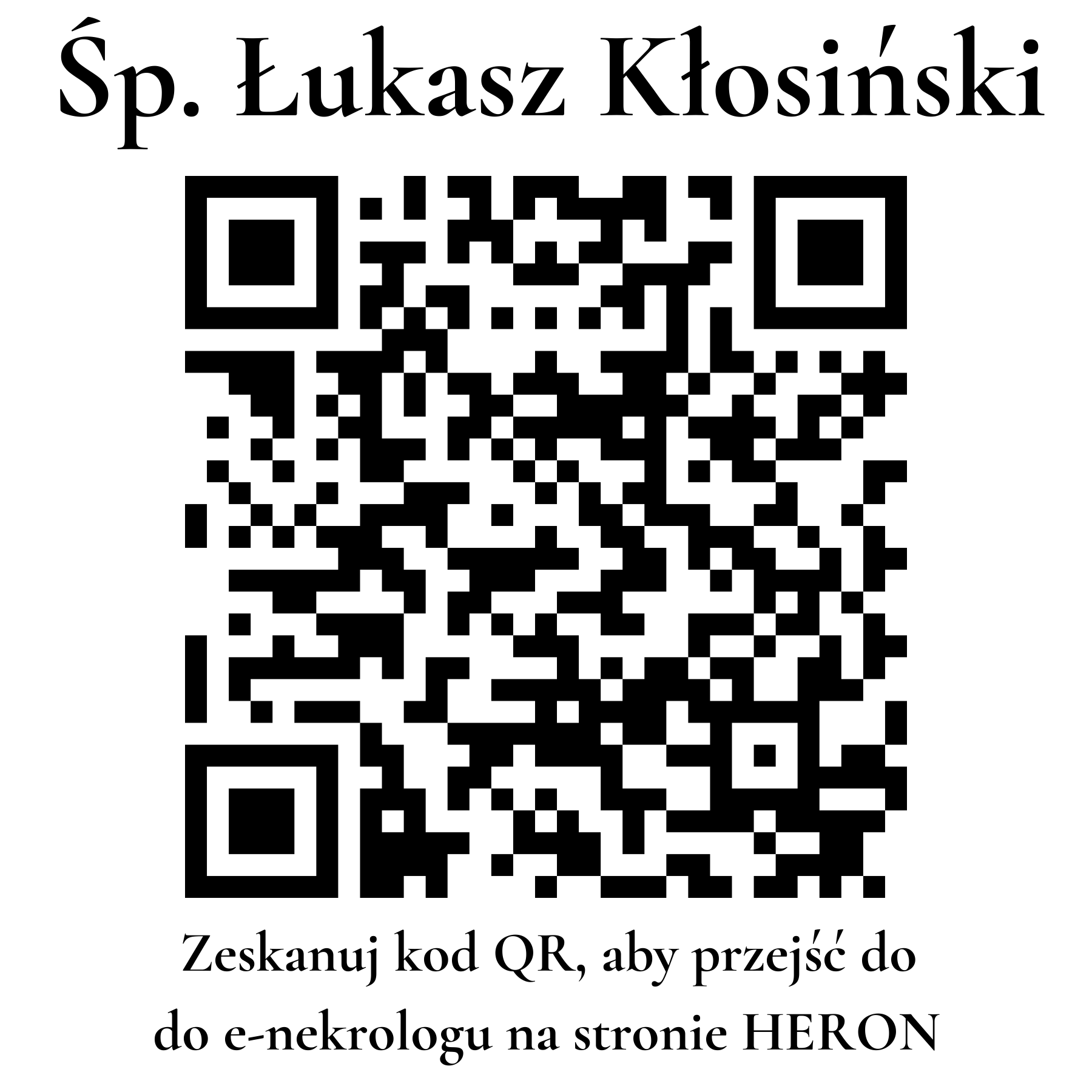 Kod QR do nekrologu Łukasz Kłosiński