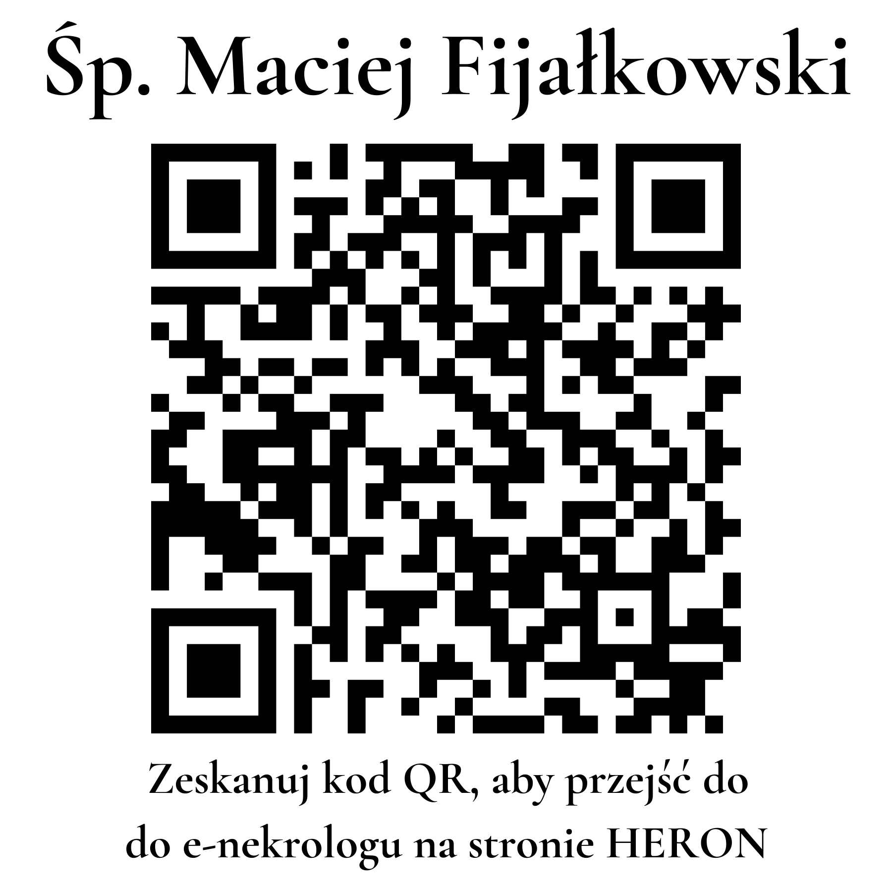 Kod QR do nekrologu Maciej Fijałkowski