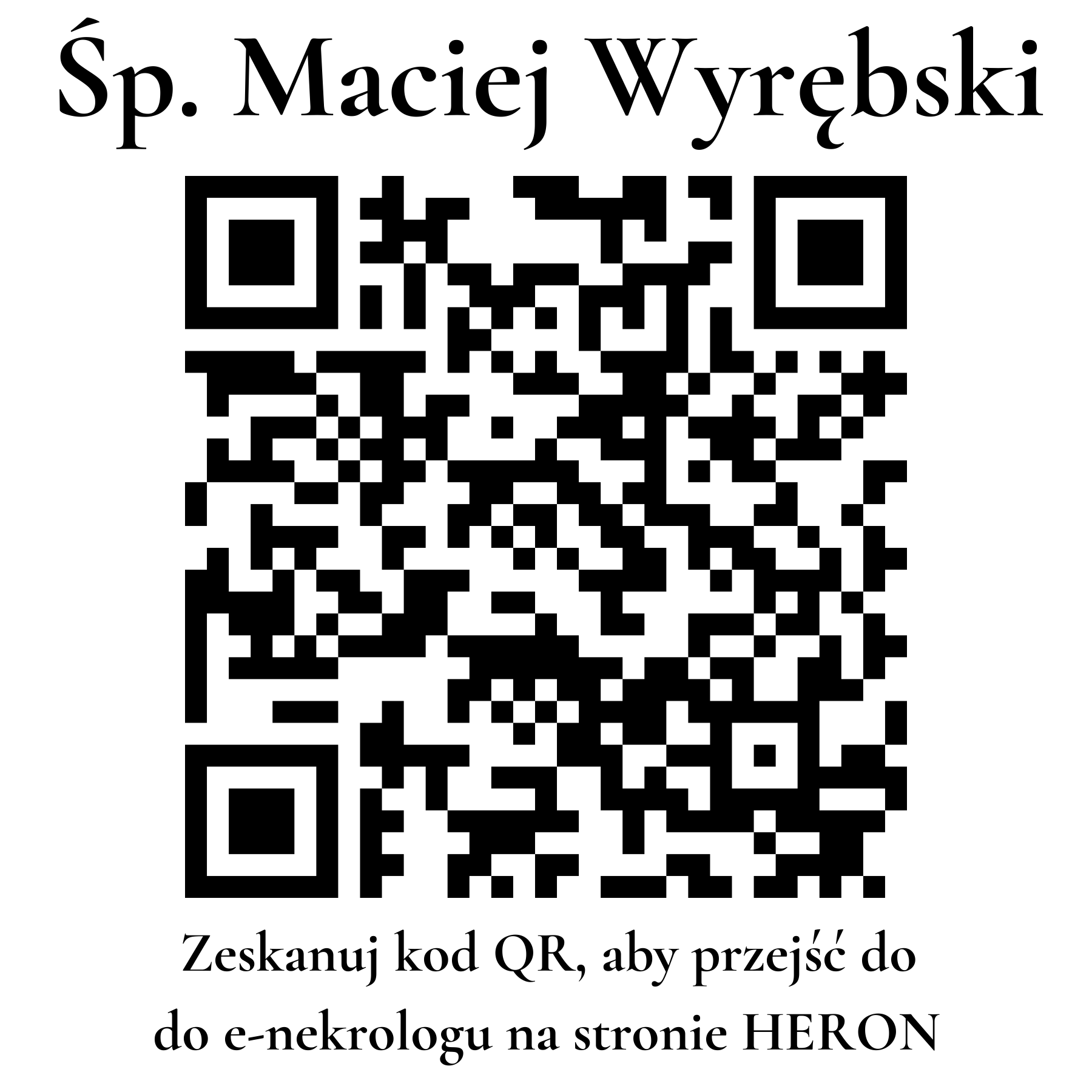 Kod QR do nekrologu Maciej Wyrębski