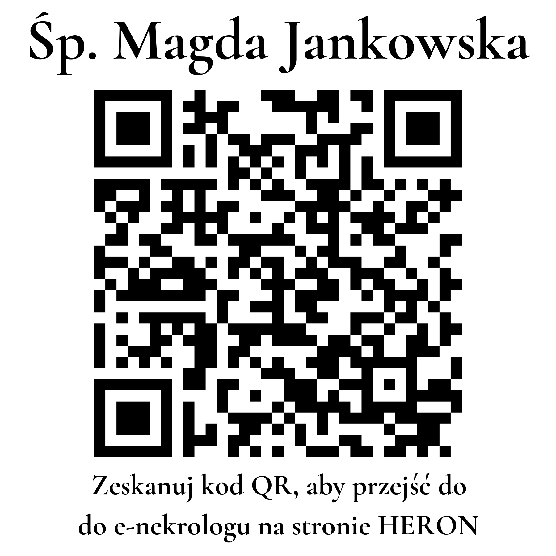 Kod QR do nekrologu Magda Jankowska