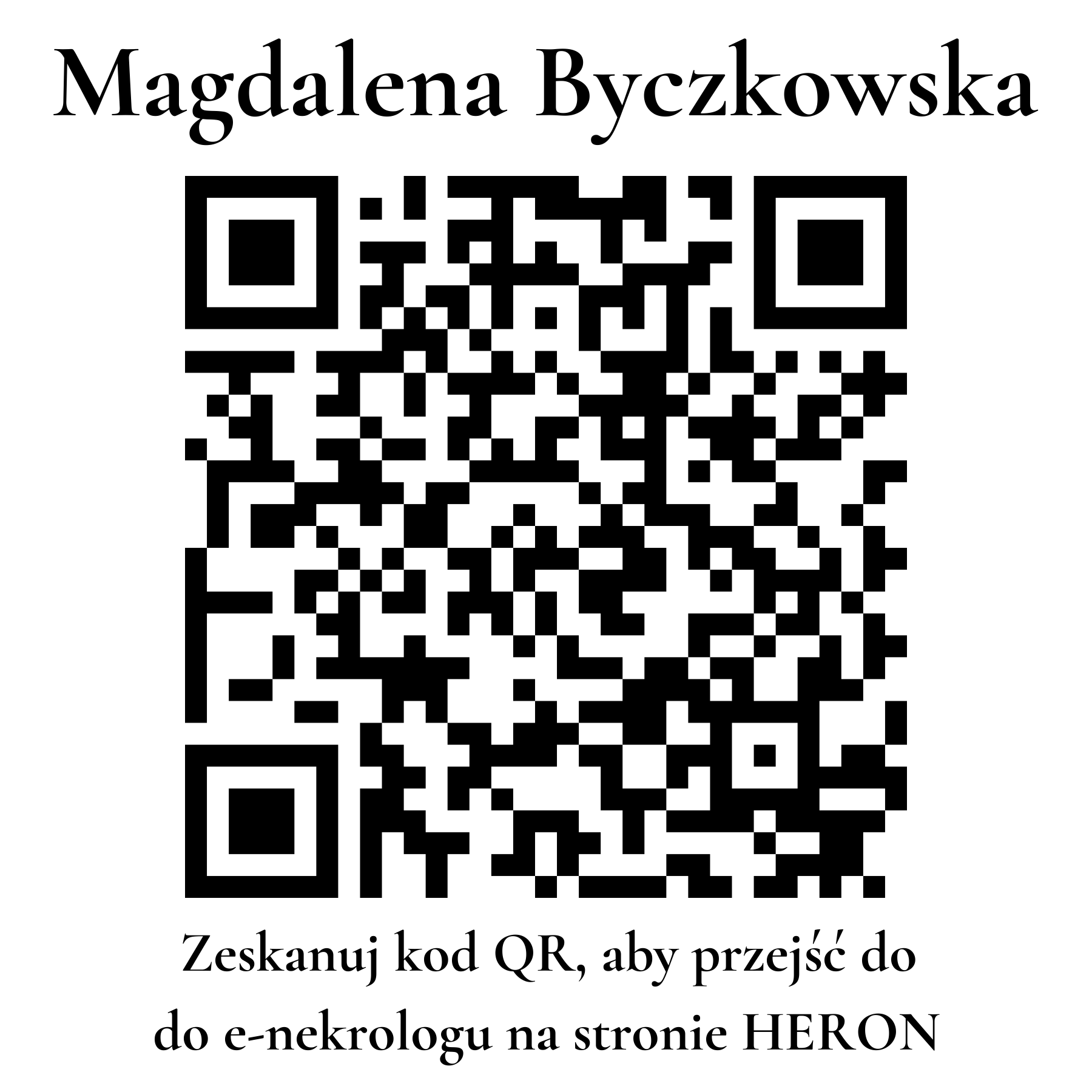 Kod QR do nekrologu Magdalena Byczkowska