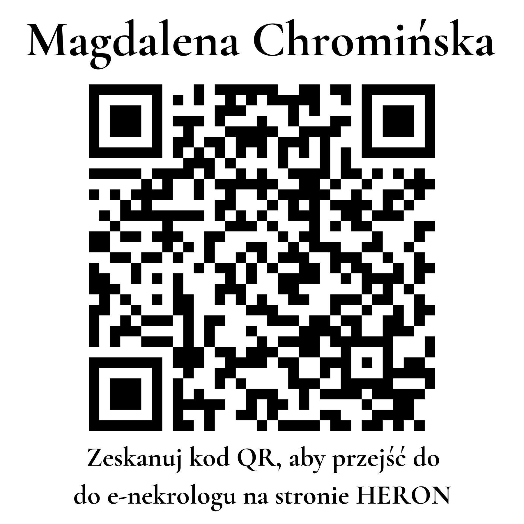 Kod QR do nekrologu Magdalena Chromińska