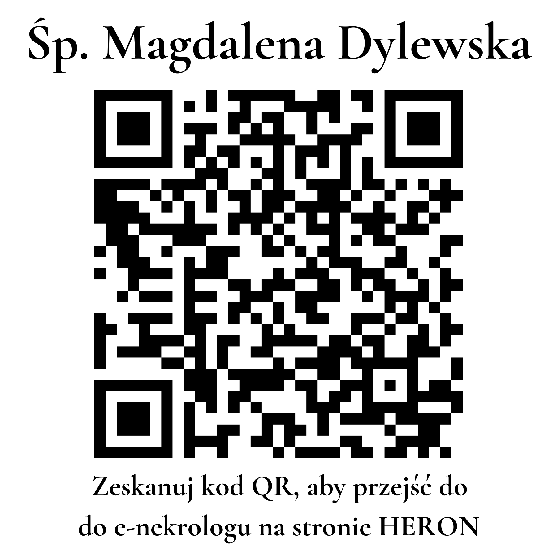 Kod QR do nekrologu Magdalena Dylewska Kod QR do nekrologu Magdalena Dylewska