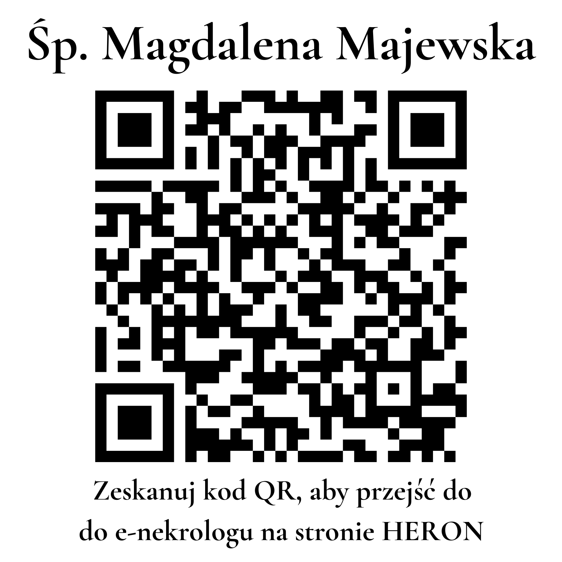 Kod QR do nekrologu Magdalena Majewska
