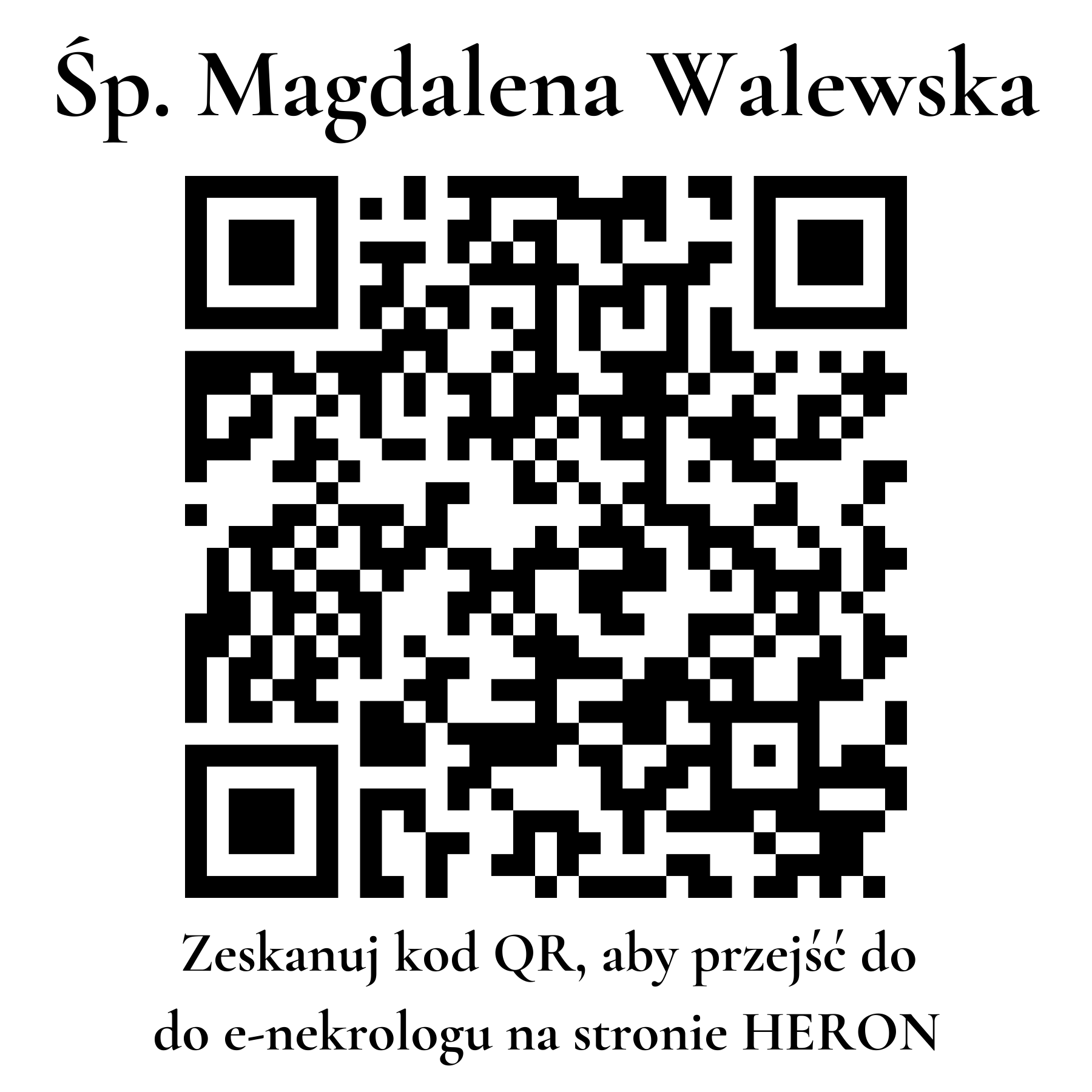 Kod QR do nekrologu Magdalena Walewska