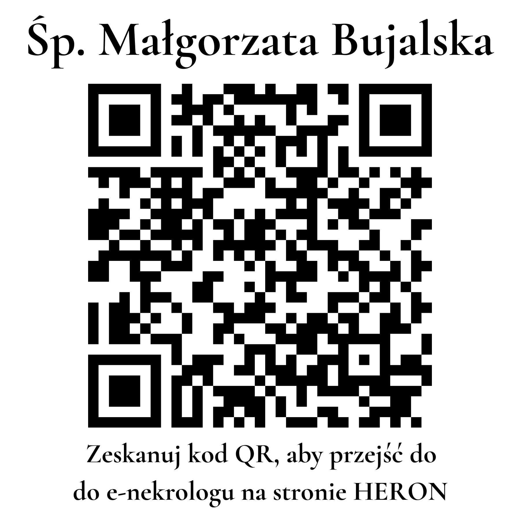 Kod QR do nekrologu Małgorzata Bujalska