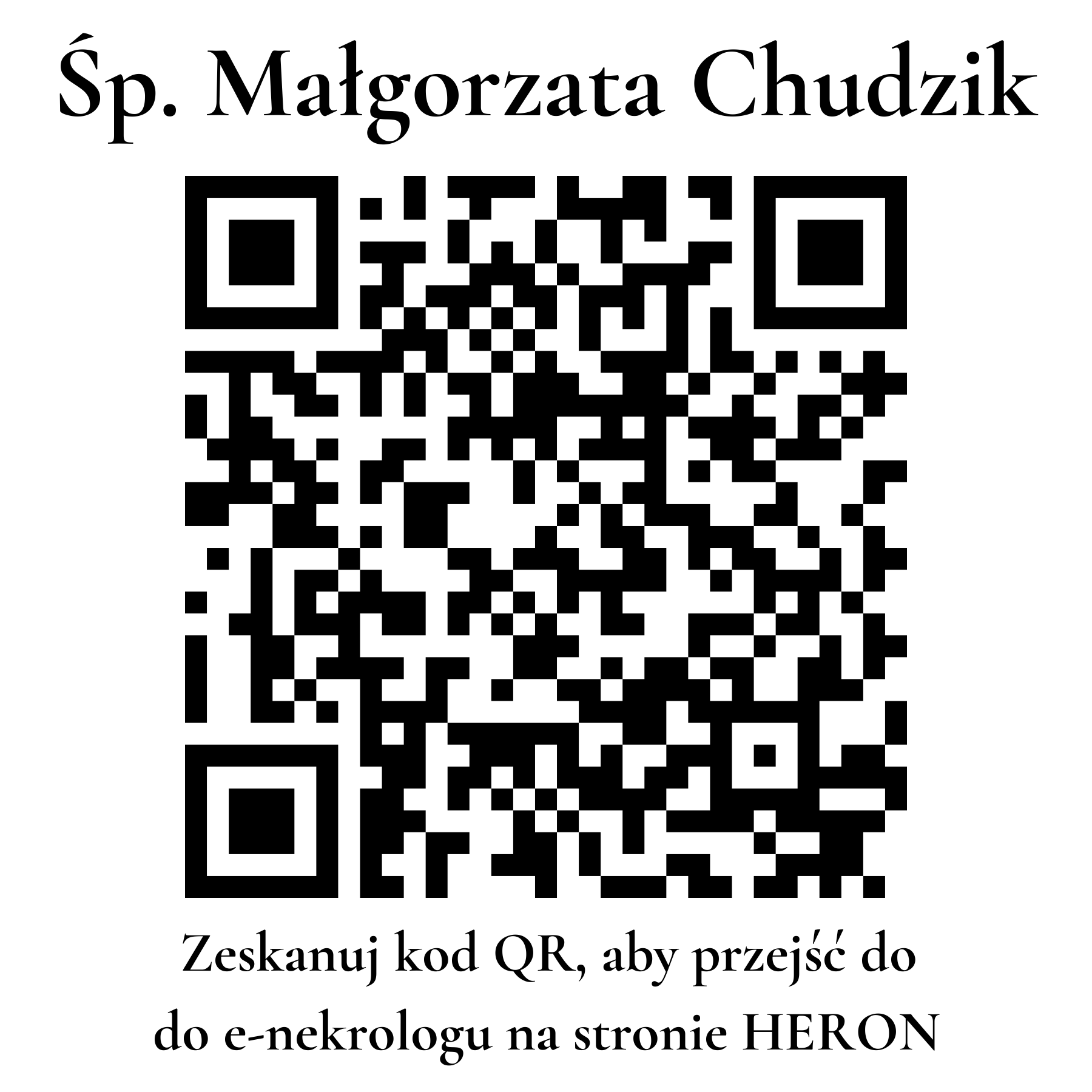Kod QR do nekrologu Małgorzata Chudzik Kod QR do nekrologu Małgorzata Chudzik