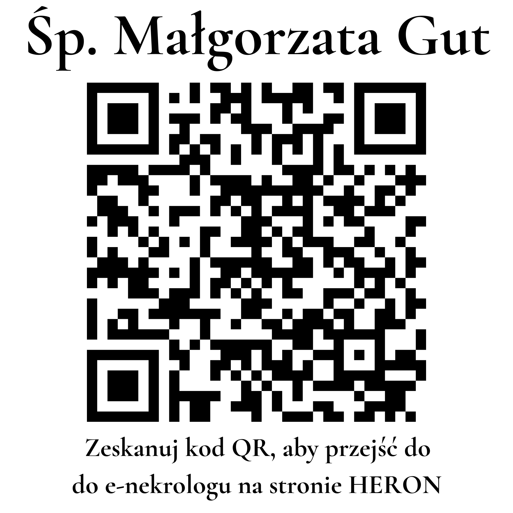 Kod QR do nekrologu Małgorzata Gut