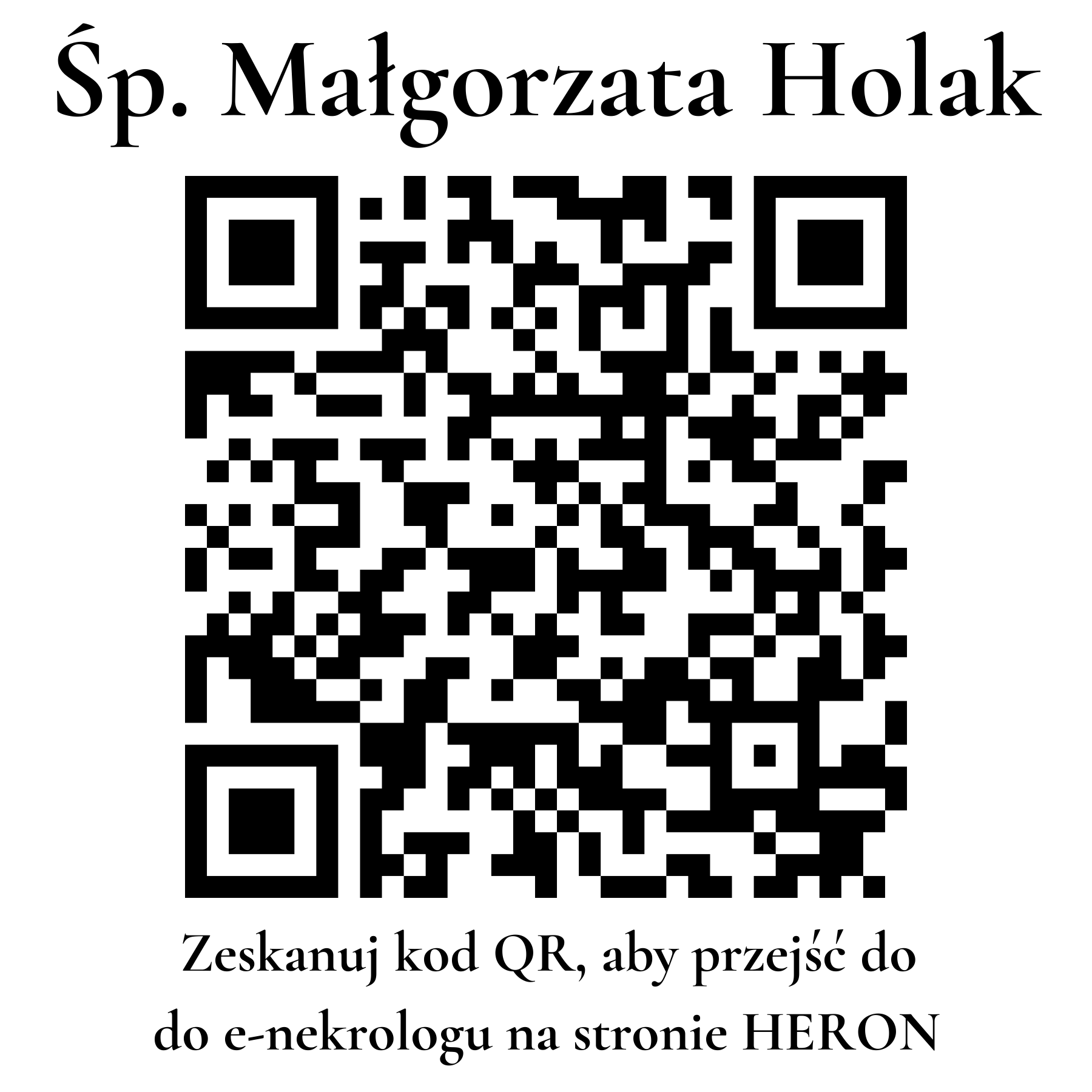 Kod QR do nekrologu Małgorzata Holak Kod QR do nekrologu Małgorzata Holak