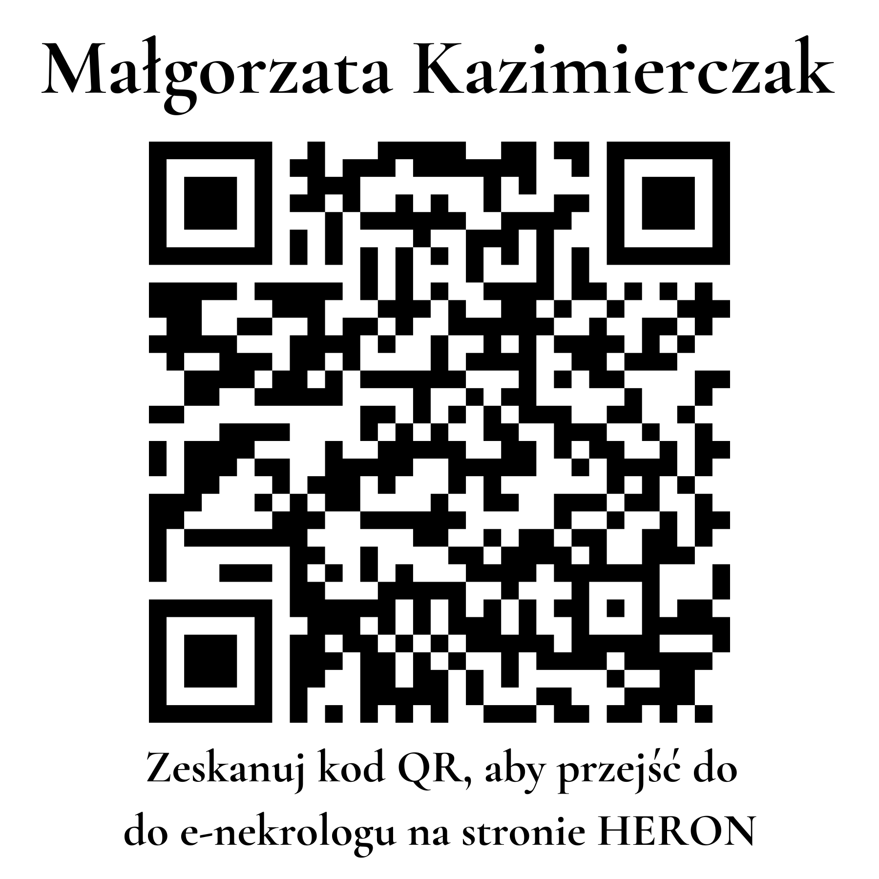 Kod QR do nekrologu Małgorzata Kazimierczak