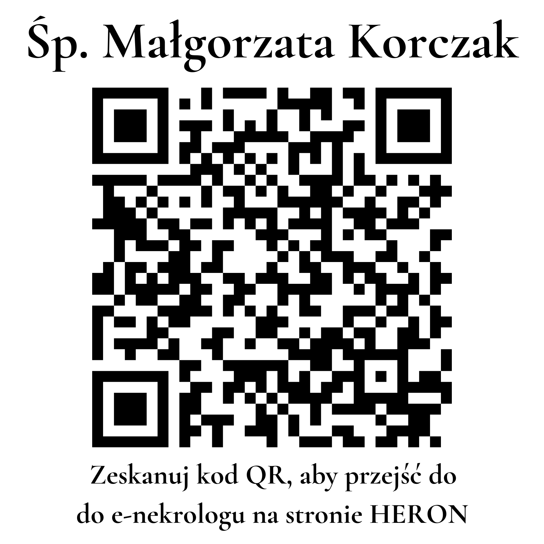 Kod QR do nekrologu Małgorzata Korczak