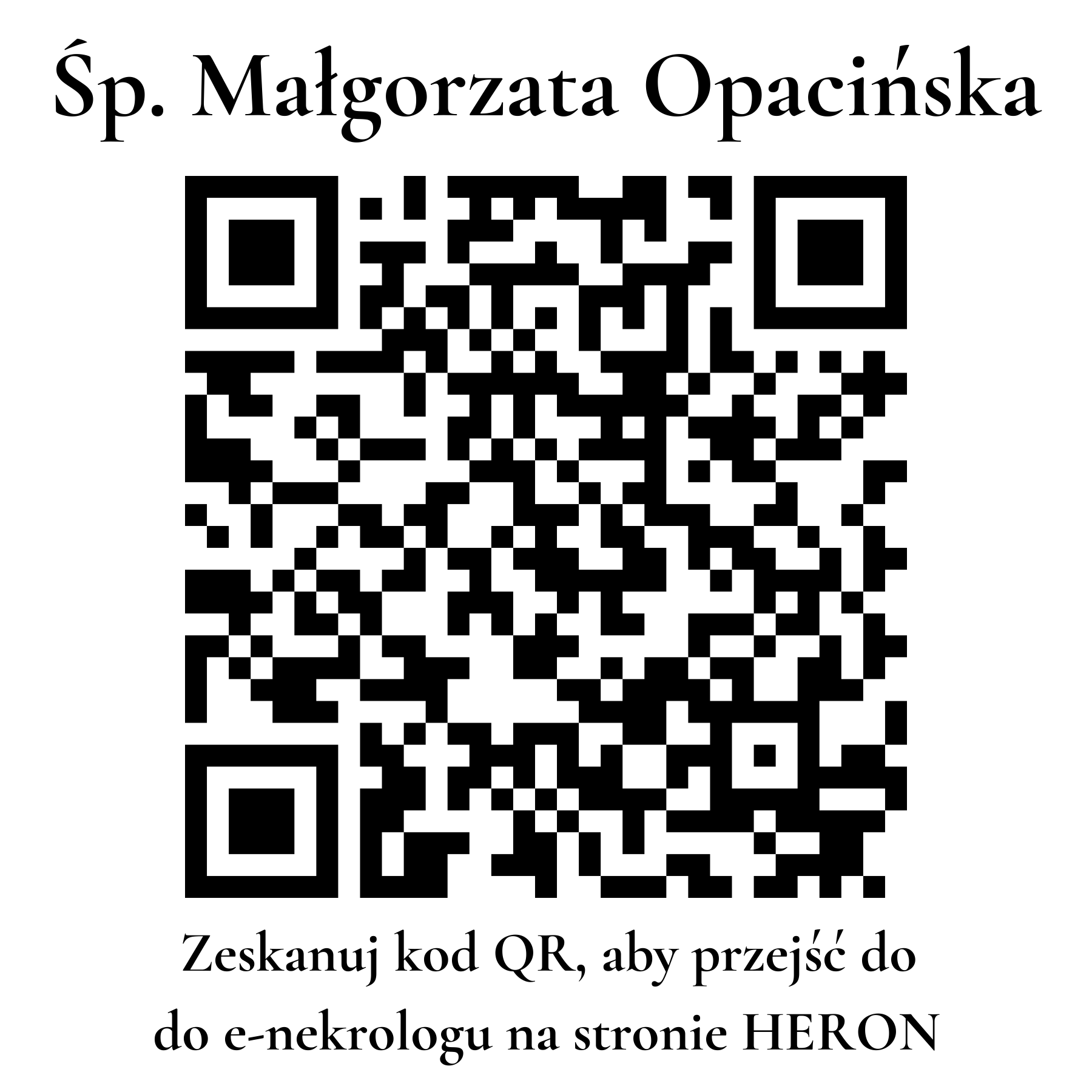 Kod QR do nekrologu Małgorzata Opacińska