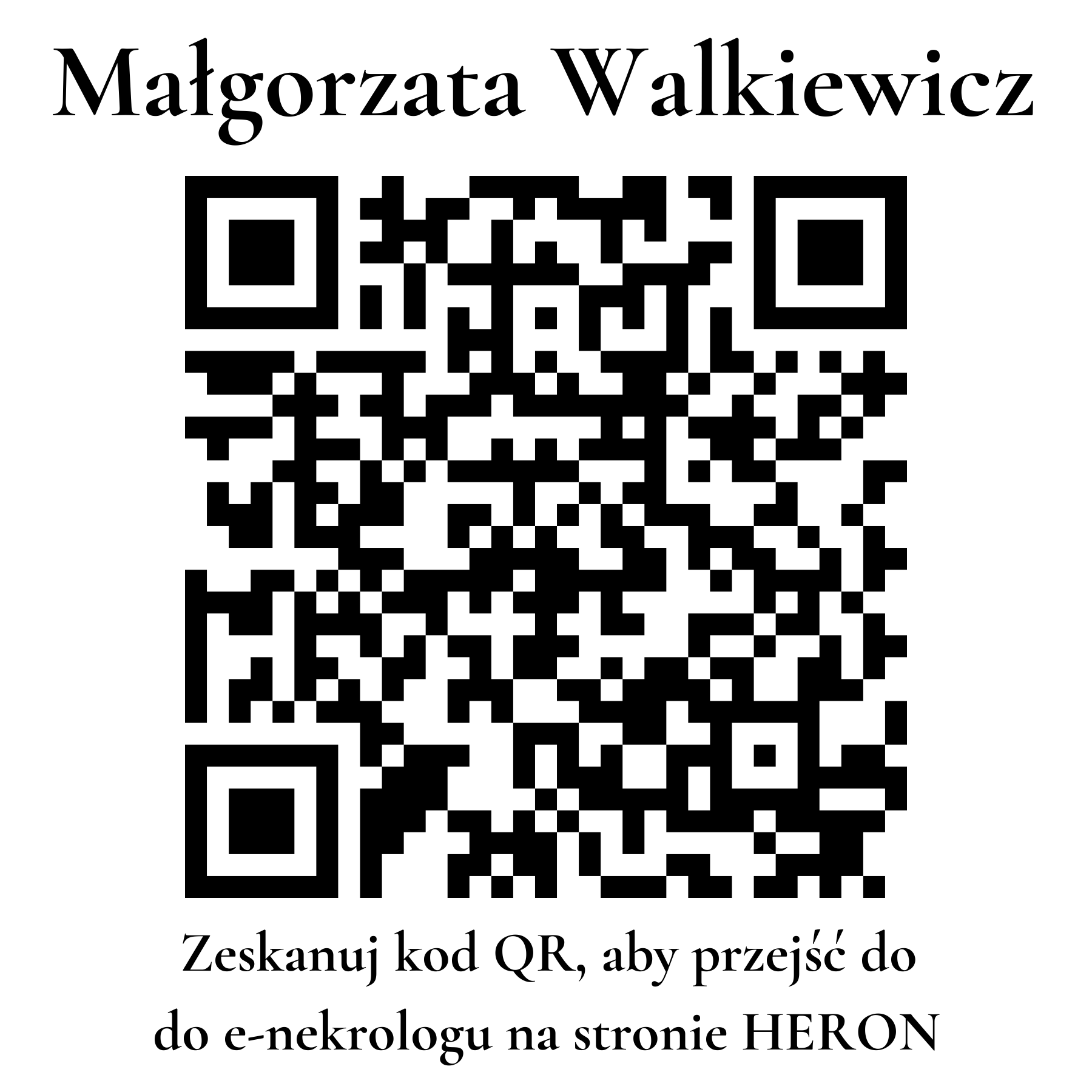 Kod QR do nekrologu Małgorzata Walkiewicz