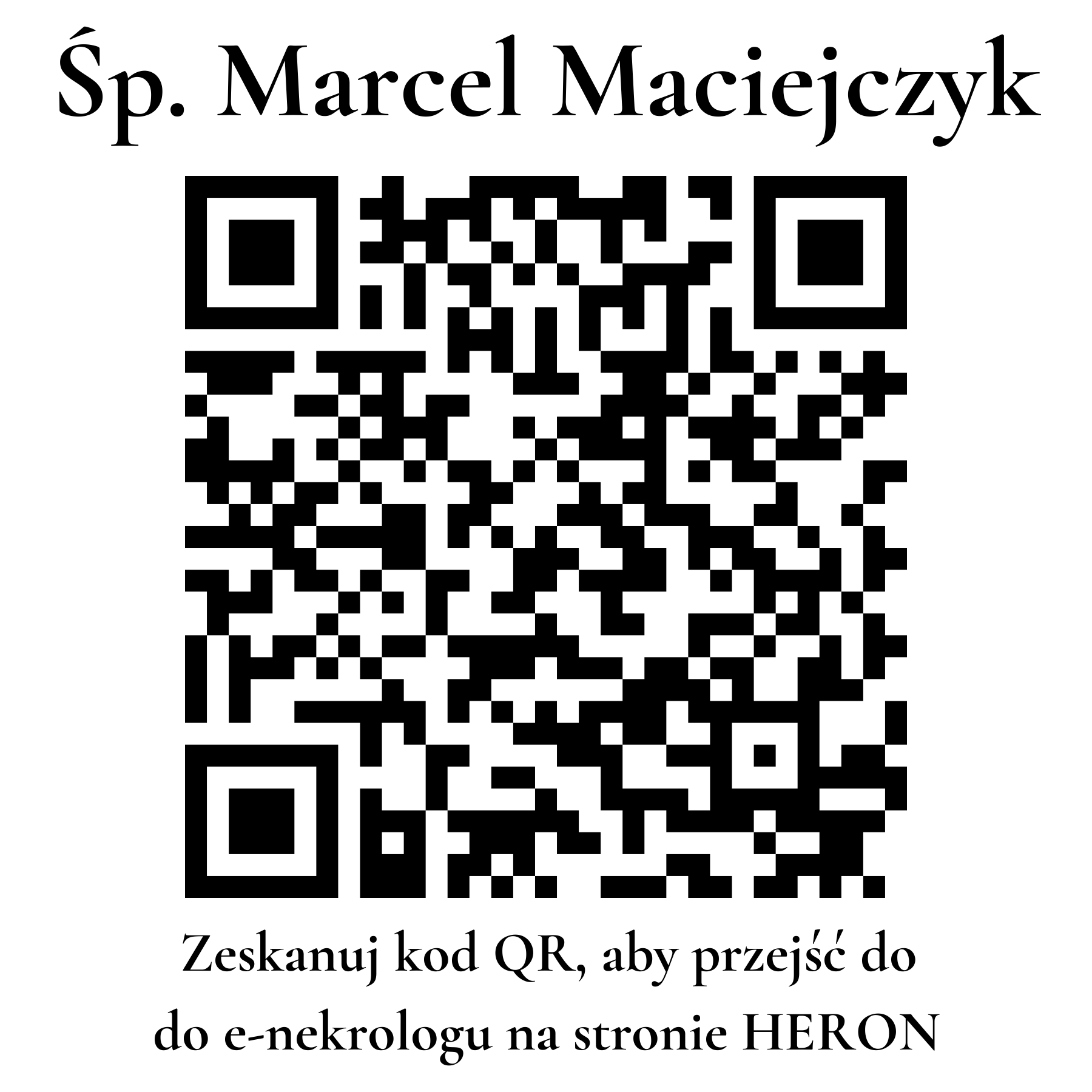 Kod QR do nekrologu Marcel Maciejczyk