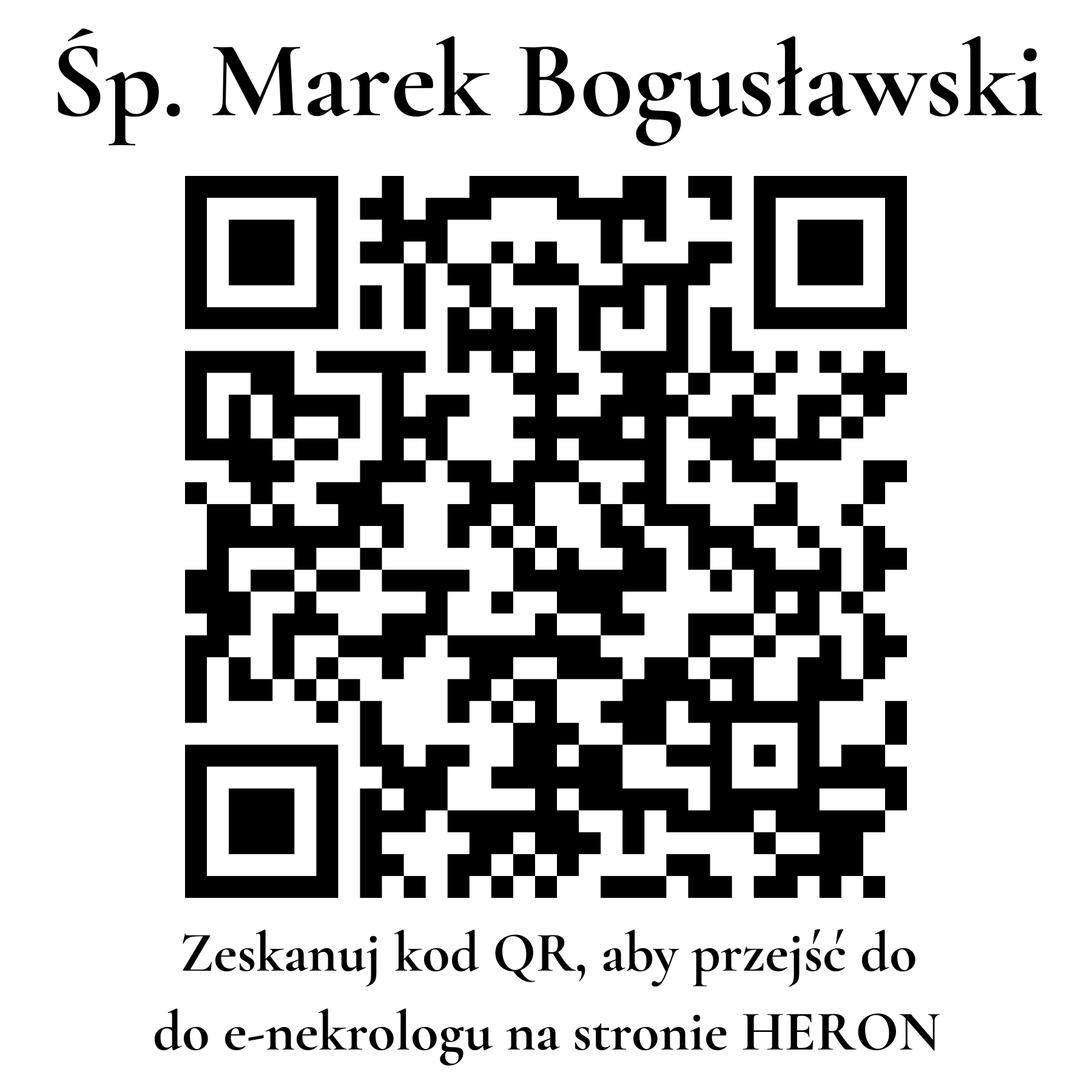Kod QR do nekrologu Marek Bogusławski Kod QR do nekrologu Marek Bogusławski