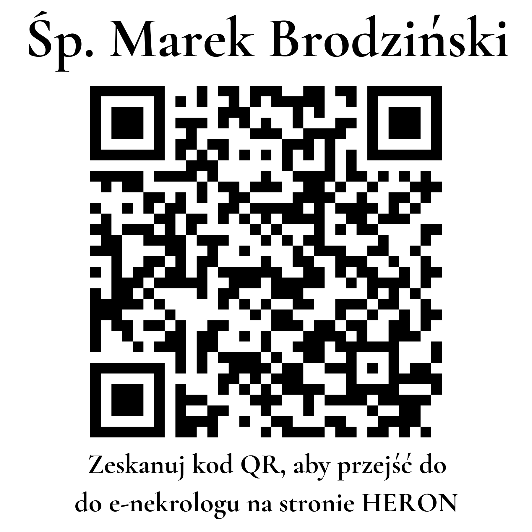 Kod QR do nekrologu Marek Brodziński