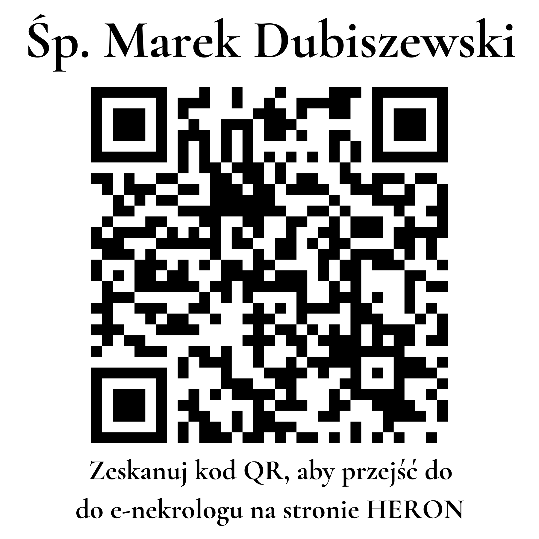 Kod QR do nekrologu Marek Dubiszewski Kod QR do nekrologu Marek Dubiszewski