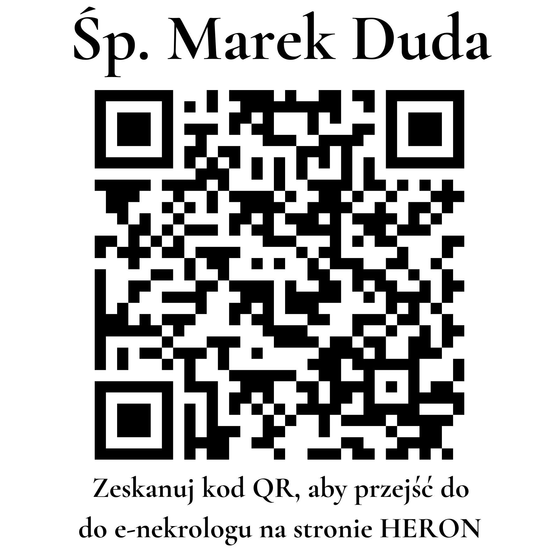 Kod QR do nekrologu Marek Duda Kod QR do nekrologu Marek Duda