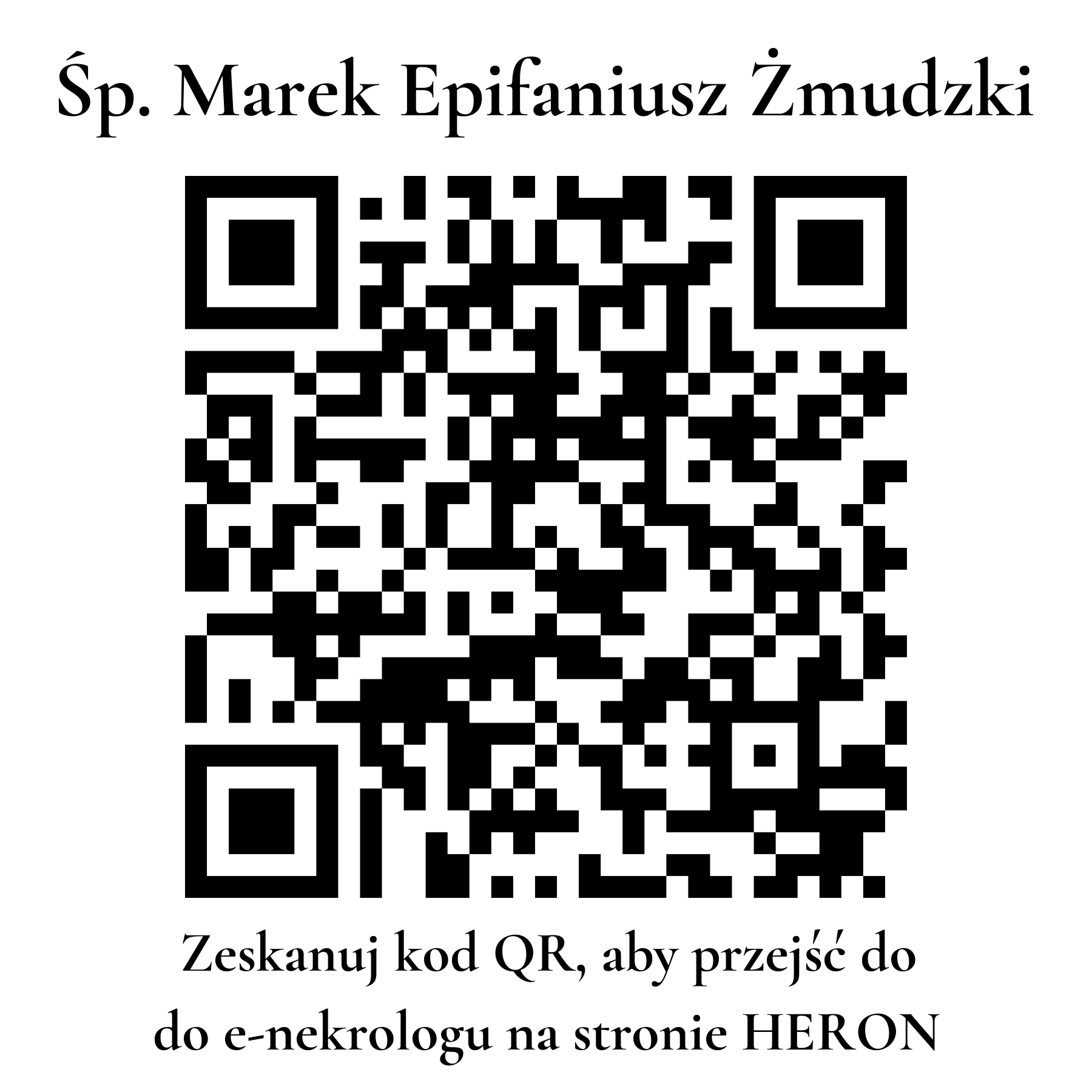 Kod QR do nekrologu Marek Epifaniusz Żmudzki Kod QR do nekrologu Marek Epifaniusz Żmudzki