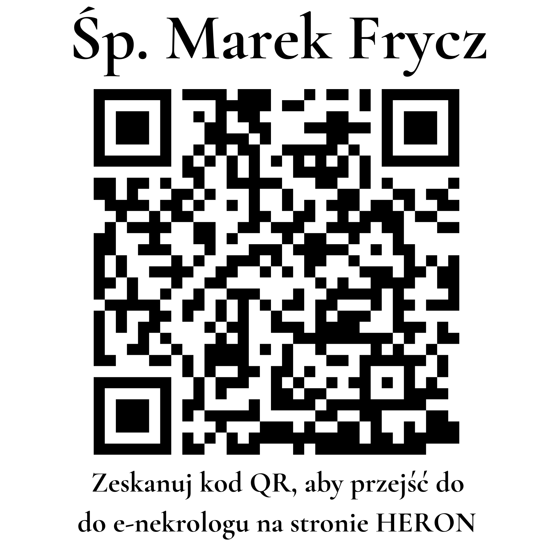 Kod QR do nekrologu Marek Frycz