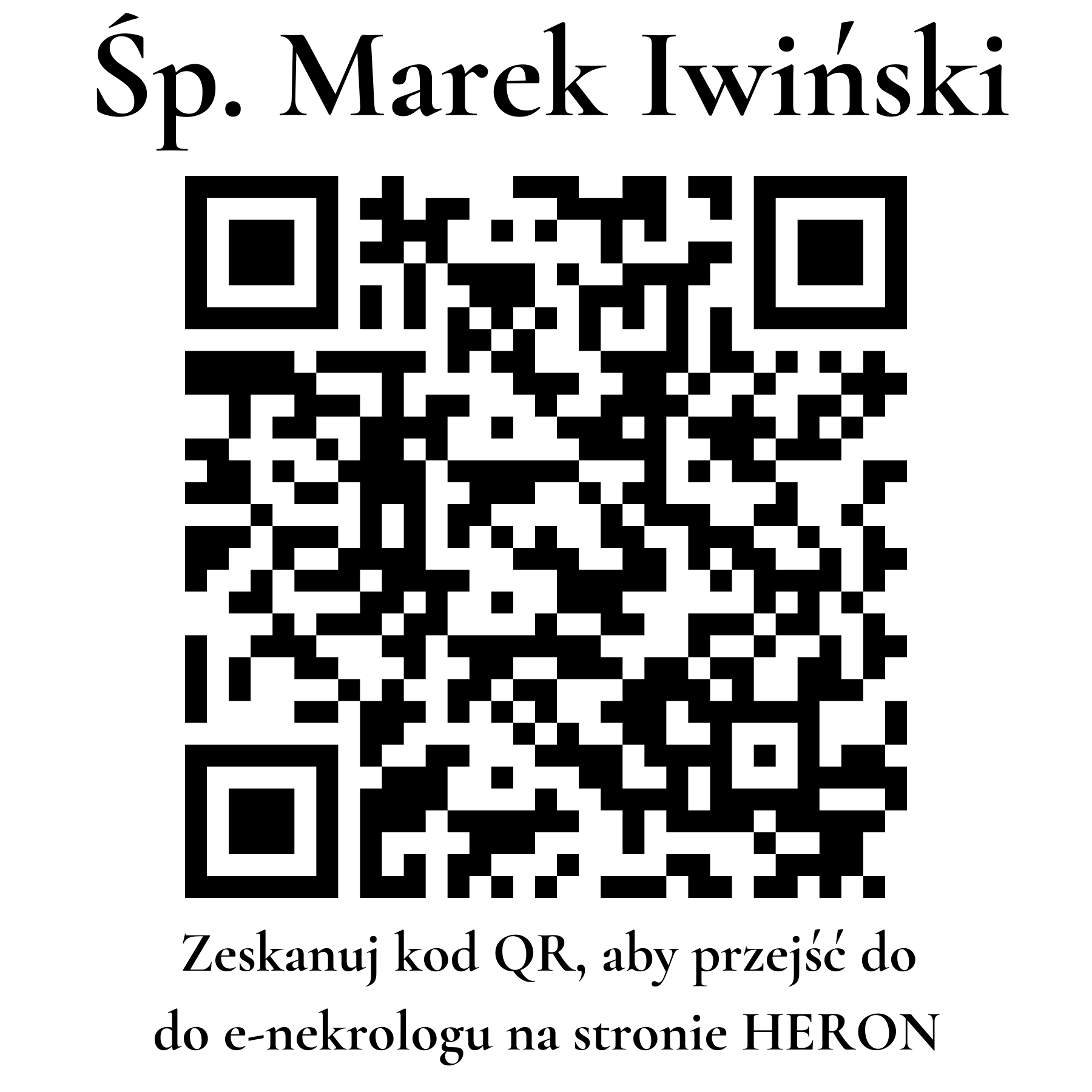 Kod QR do nekrologu Marek Iwiński Kod QR do nekrologu Marek Iwiński