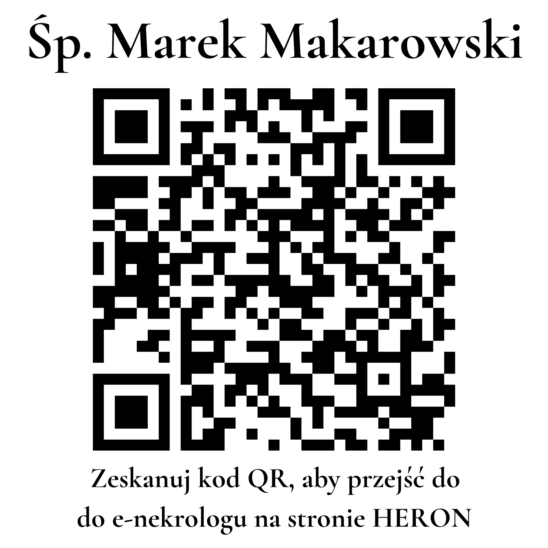 Kod QR do nekrologu Marek Makarowski