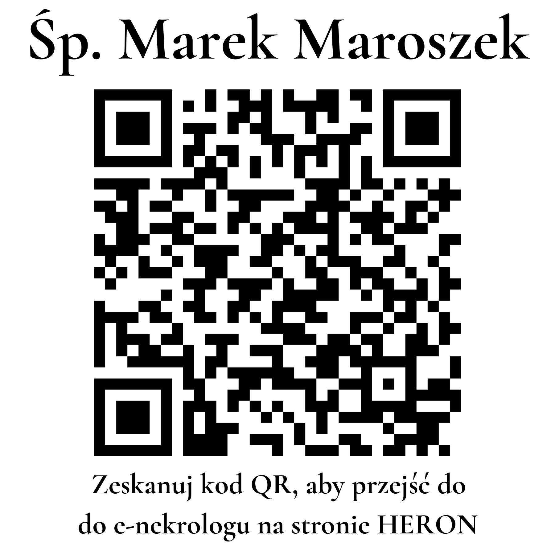 Kod QR do nekrologu Marek Maroszek