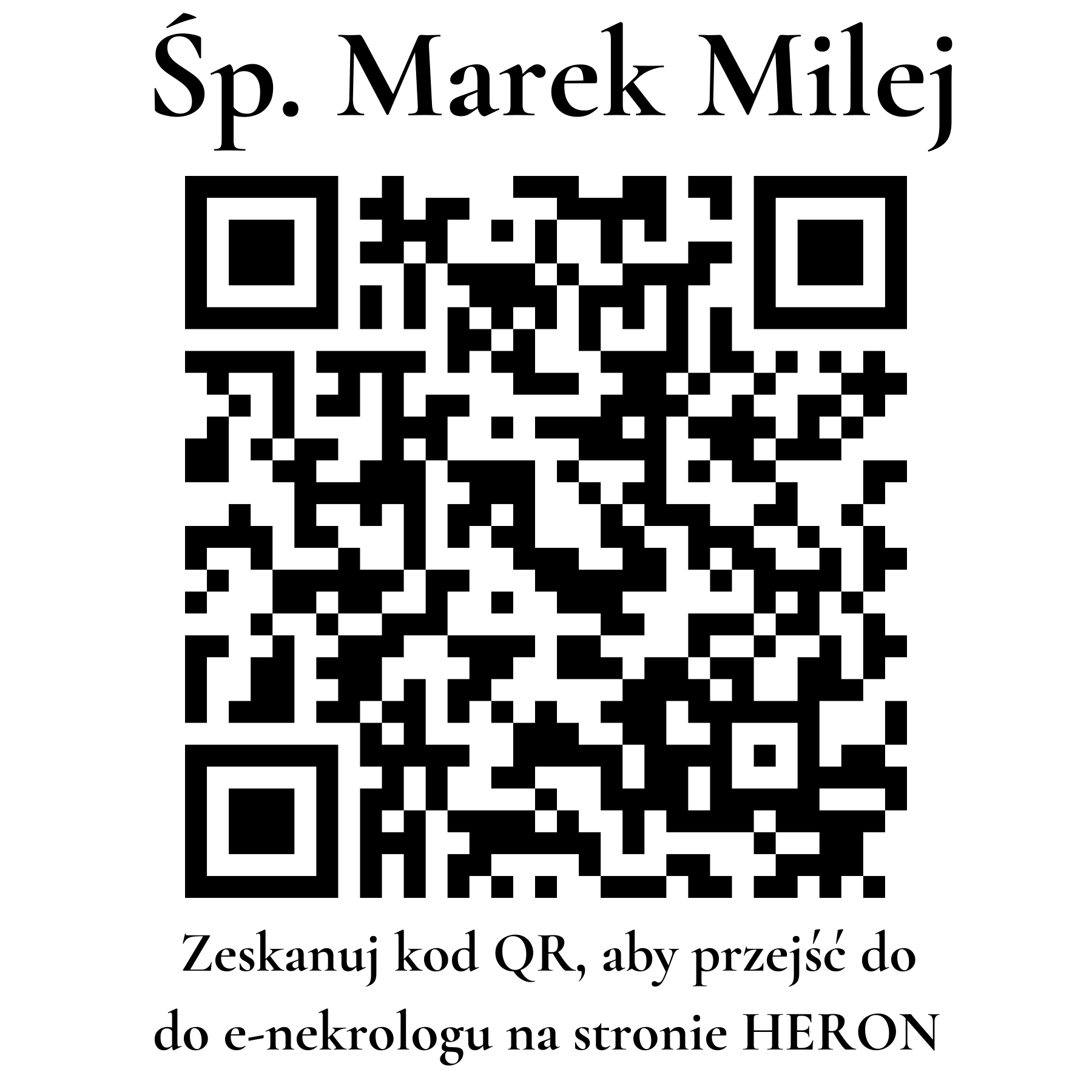 Kod QR do nekrologu Marek Milej