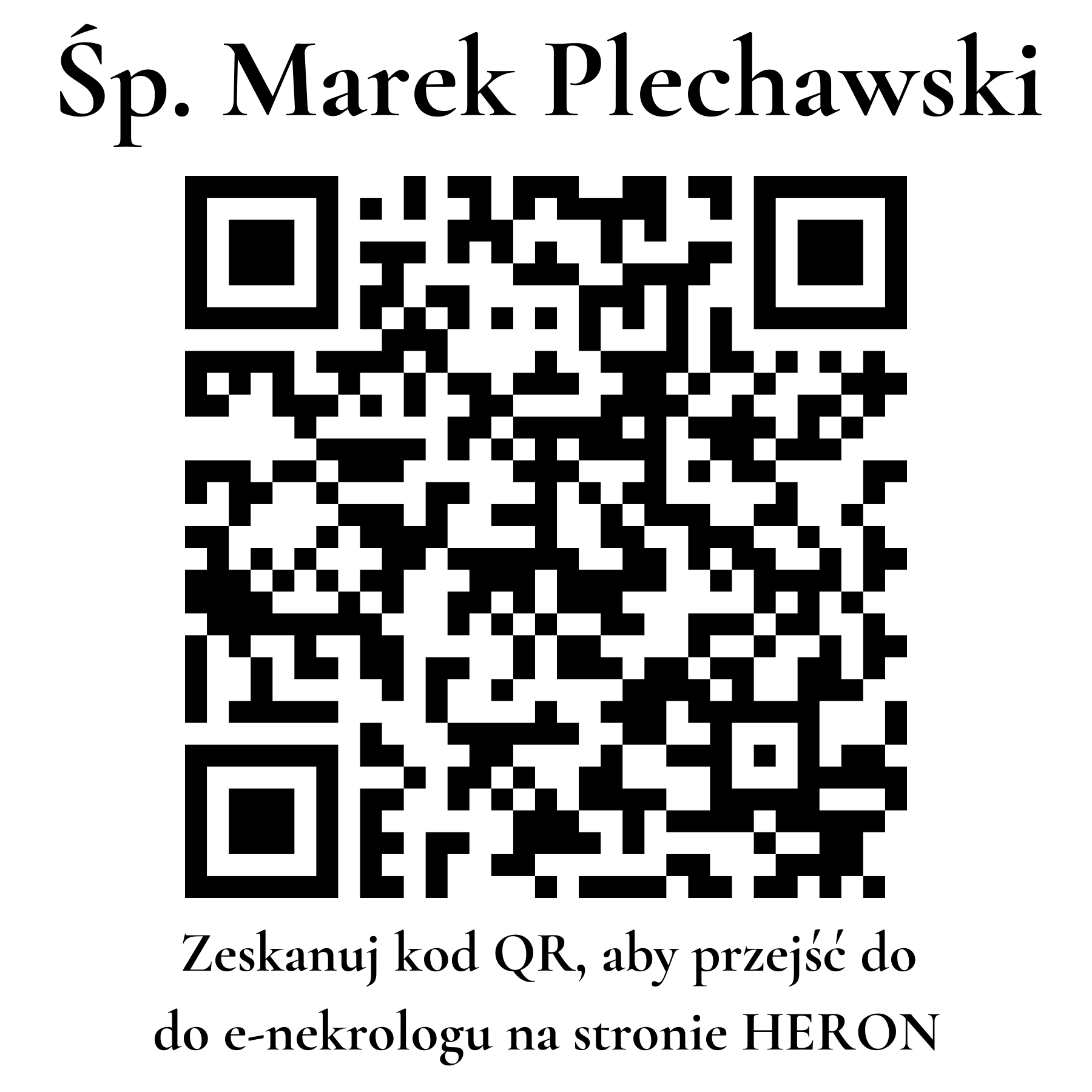 Kod QR do nekrologu Marek Plechawski