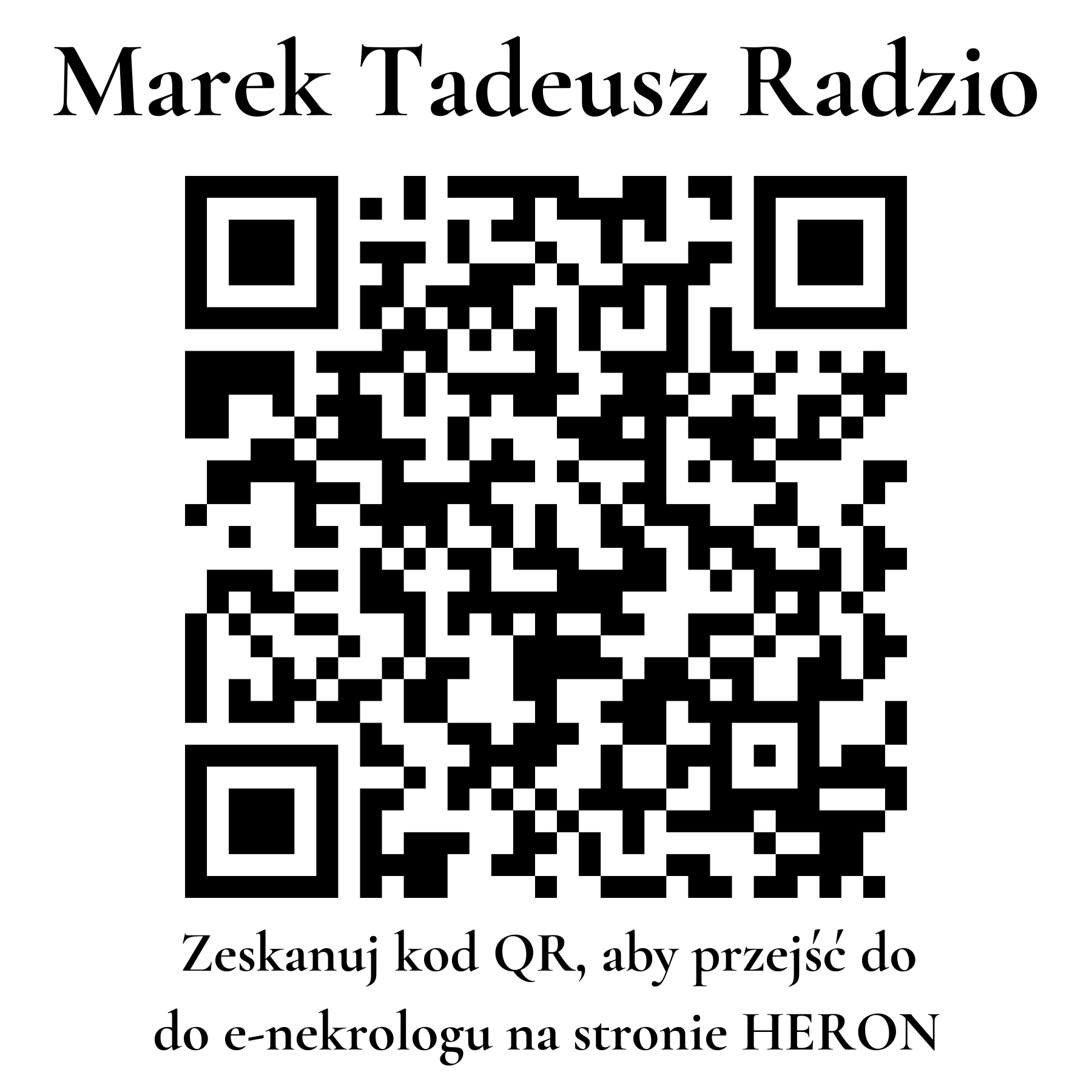 Kod QR do nekrologu Marek Tadeusz Radzio